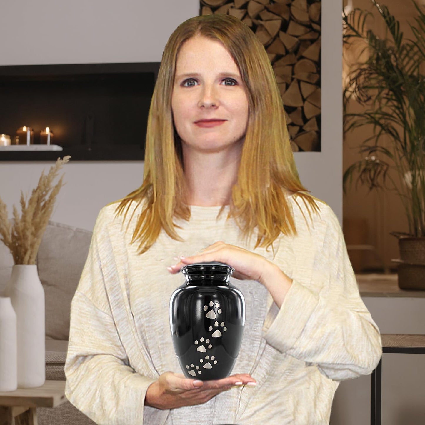 Trupoint Memorials Pet Urn for Dogs and Cats Ashes - A Loving Resting Place for Your Special Pet, Cat and Dog Urns for Ashes, Pet Cremation Urns - Black, Small Pets up to 8 Kg