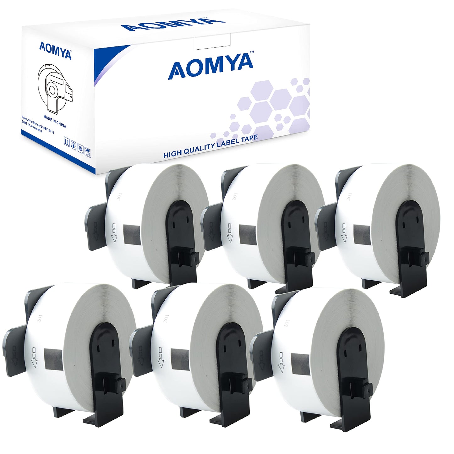 Aomya 6 Pack DK-1201 Die-cut Standard Address Shipping Label Compatible for Brother DK1201 29mm x 90mm (1-1/7" x 3-1/2") for Brother QL Label Printer QL-700 QL-710W QL-500 QL800