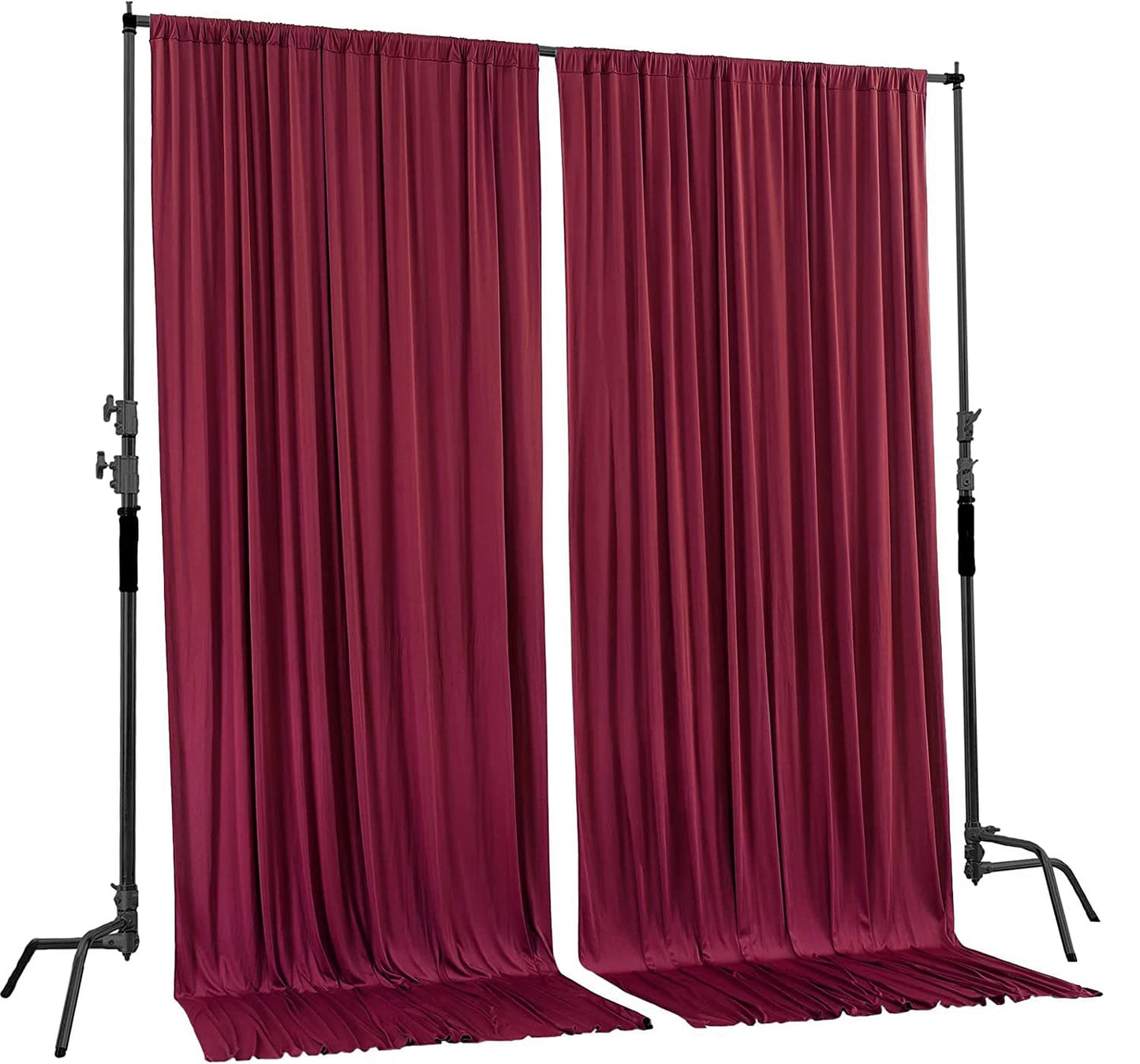 AK Trading CO. 10 feet x 10 feet Polyester Backdrop Drapes Curtains Panels with Rod Pockets - Wedding Ceremony Party Home Window Decorations - Burgundy (DRAPE-5x10-BURGUNDY)