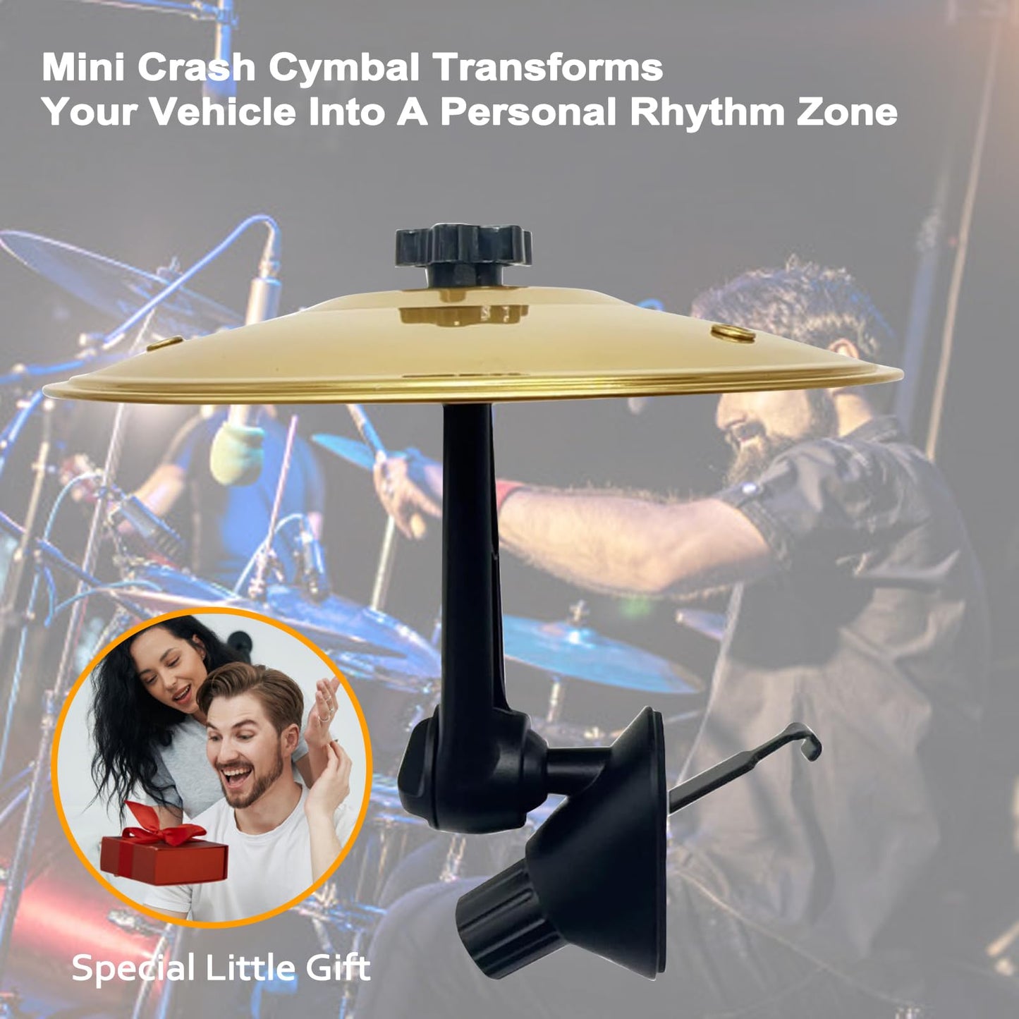 Car Cymbal Air Vent, Car Symbol Drum Air Vent, Crash Dash Board Drum Symbol, Mini Drums Crash Cymbal For Music Lovers(Gold)