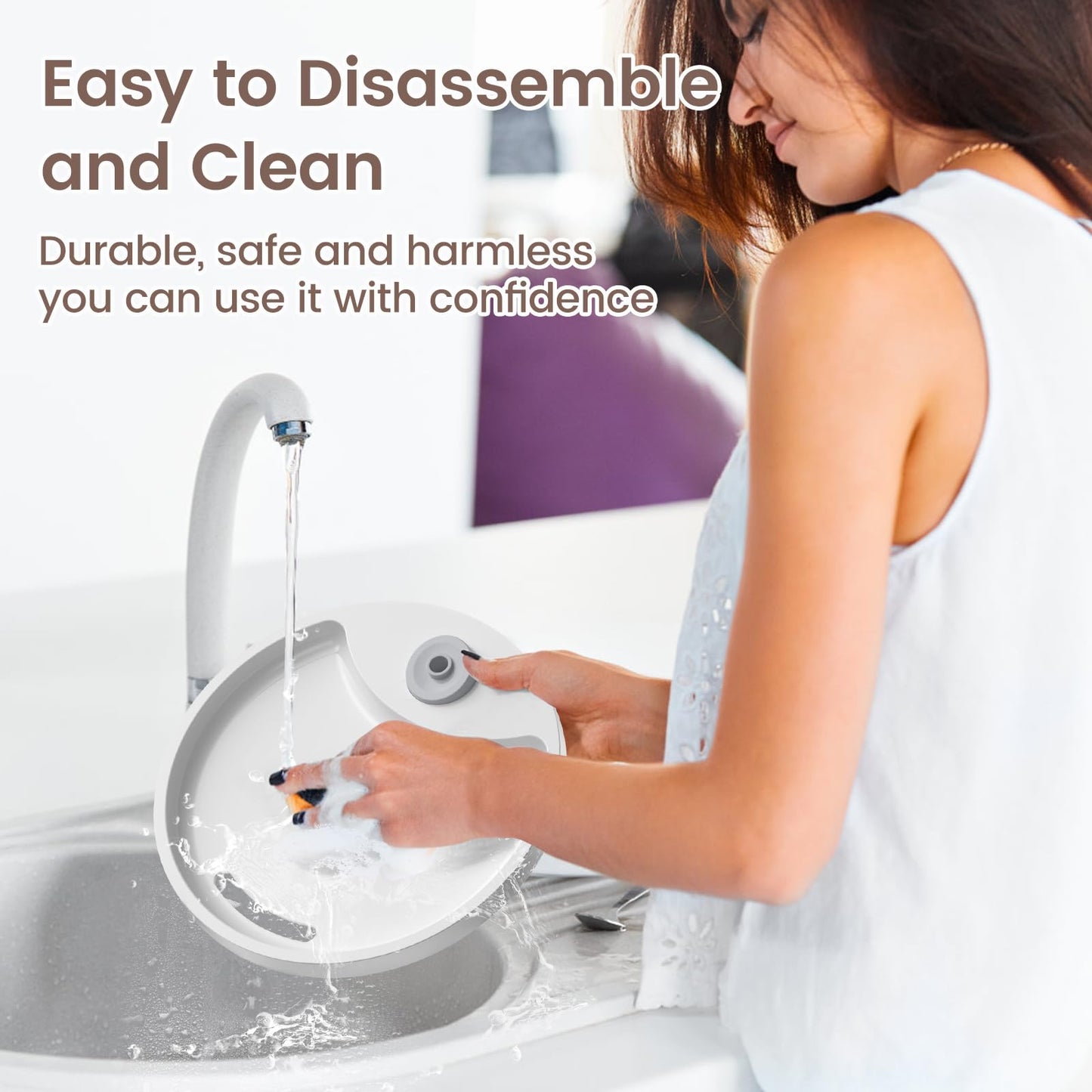 Cat Water Fountain, 3L/100oz Super Silent Pet Water Fountains for Cats Dogs Indoor, Cat Fountain with Water Alert Light, Kitty Spout Cat Drinking Fountain, BPA-Free, Easy Clean (White)