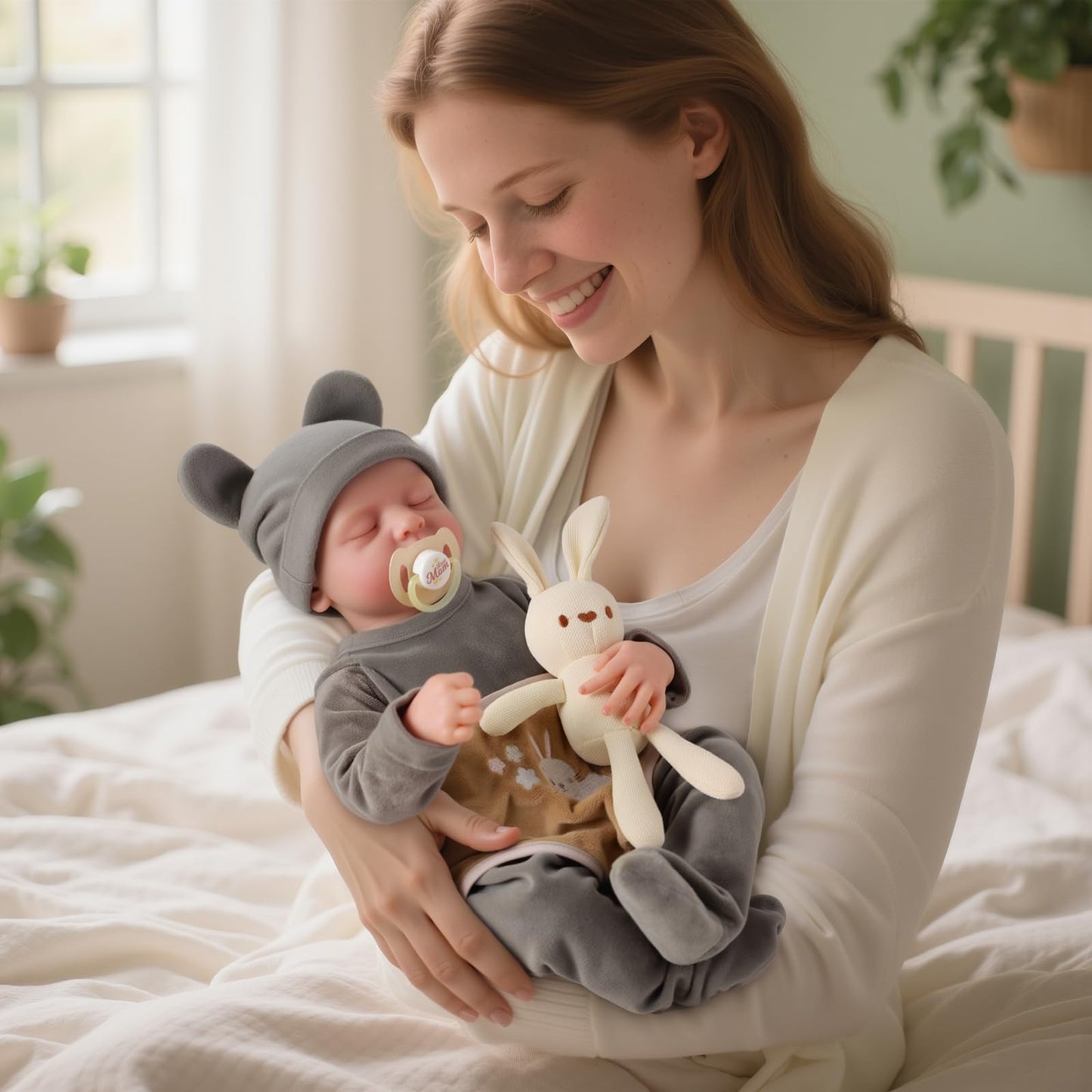 JIZHI Lifelike Reborn Baby Dolls Silicone Full Body Boy - 17-Inch Soft Body Realistic-Newborn Vinyl Real Life Baby Dolls with Toy Accessories for Kids Age 3 4 5 6 7 +