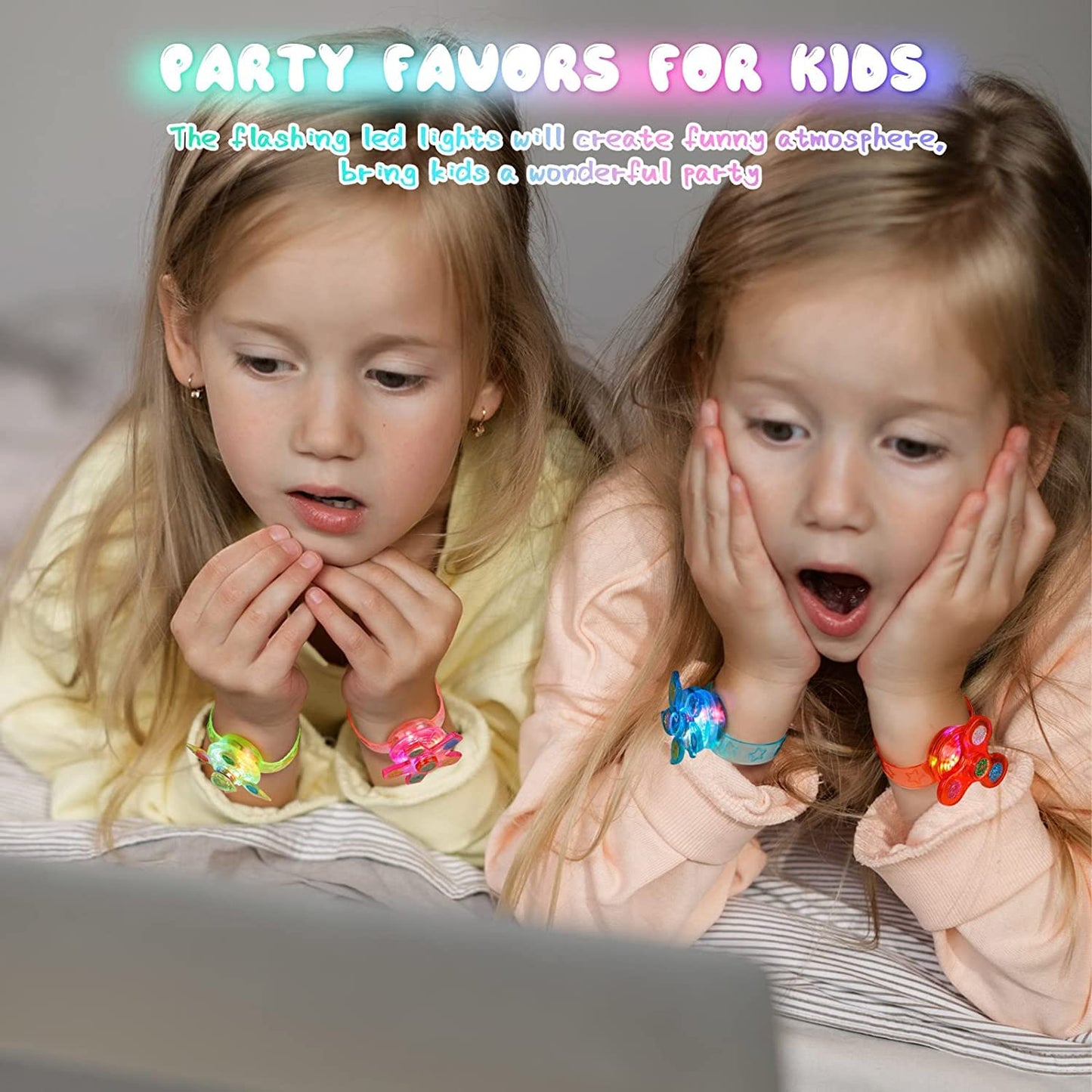 SEKEAHU 30 Pack Glow in The Dark Halloween Party Supplies for Kids, Christmas Stocking Stuffers Party Favors Light up Bracelets Toys, Loot Bags Fillers Birthday Party Supply, Goodie Bags Stuffers Gift