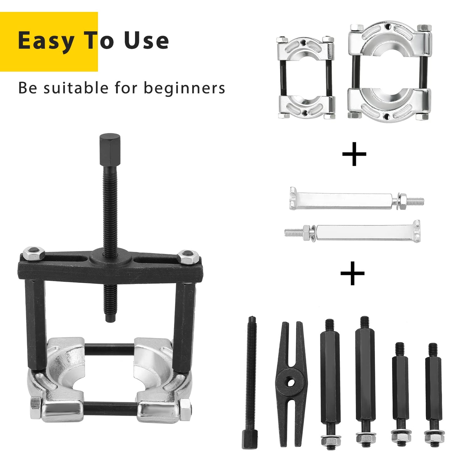 Acymner 14PCS Bearing Separator Puller Set | Heavy Duty 5-Ton Capacity Bearing Puller Set, Wheel Hub Axle Puller Set, 2" and 3" Bearings Splitters Puller Kit