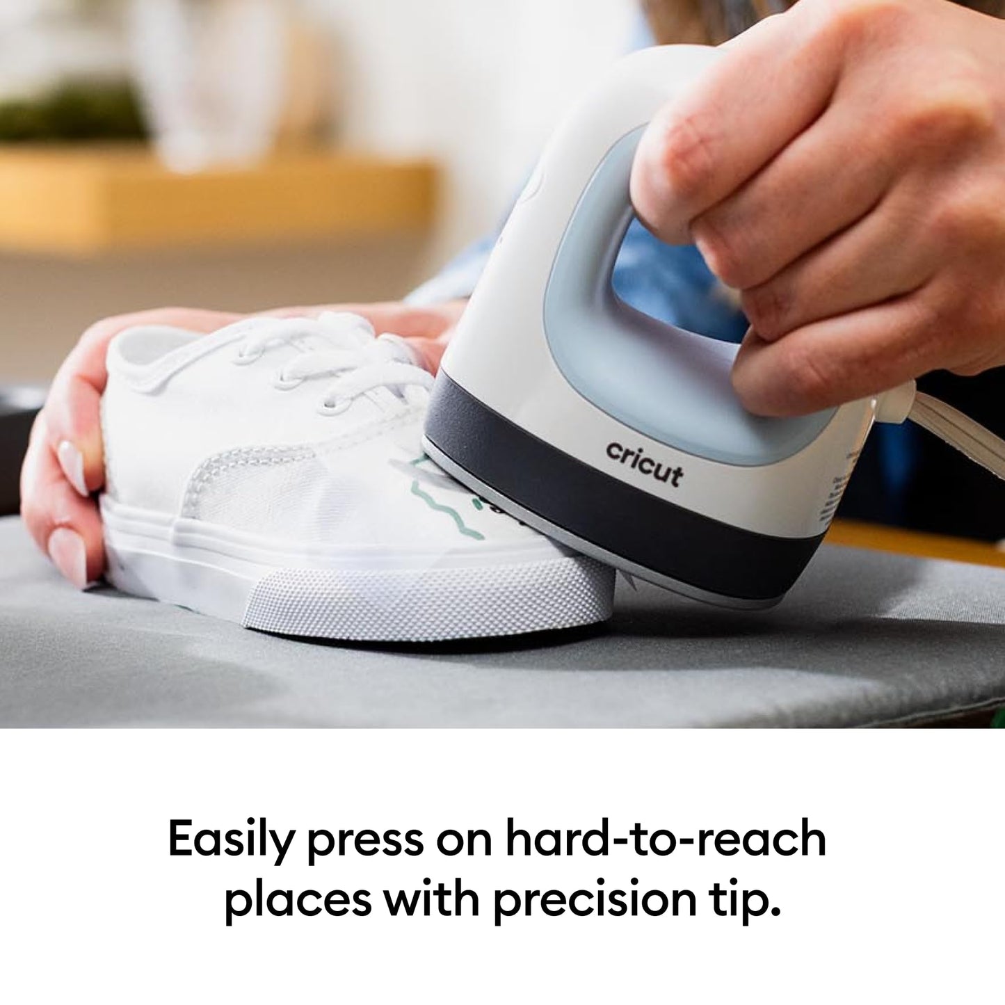 Cricut EasyPress Mini Heat Press + Heat Press Mat - for Pressing Small Objects Like Shoes, Stuffed Animals, Hats & More - 3 Heat Settings & Precision Tip - Compact & Lightweight - Zen Blue