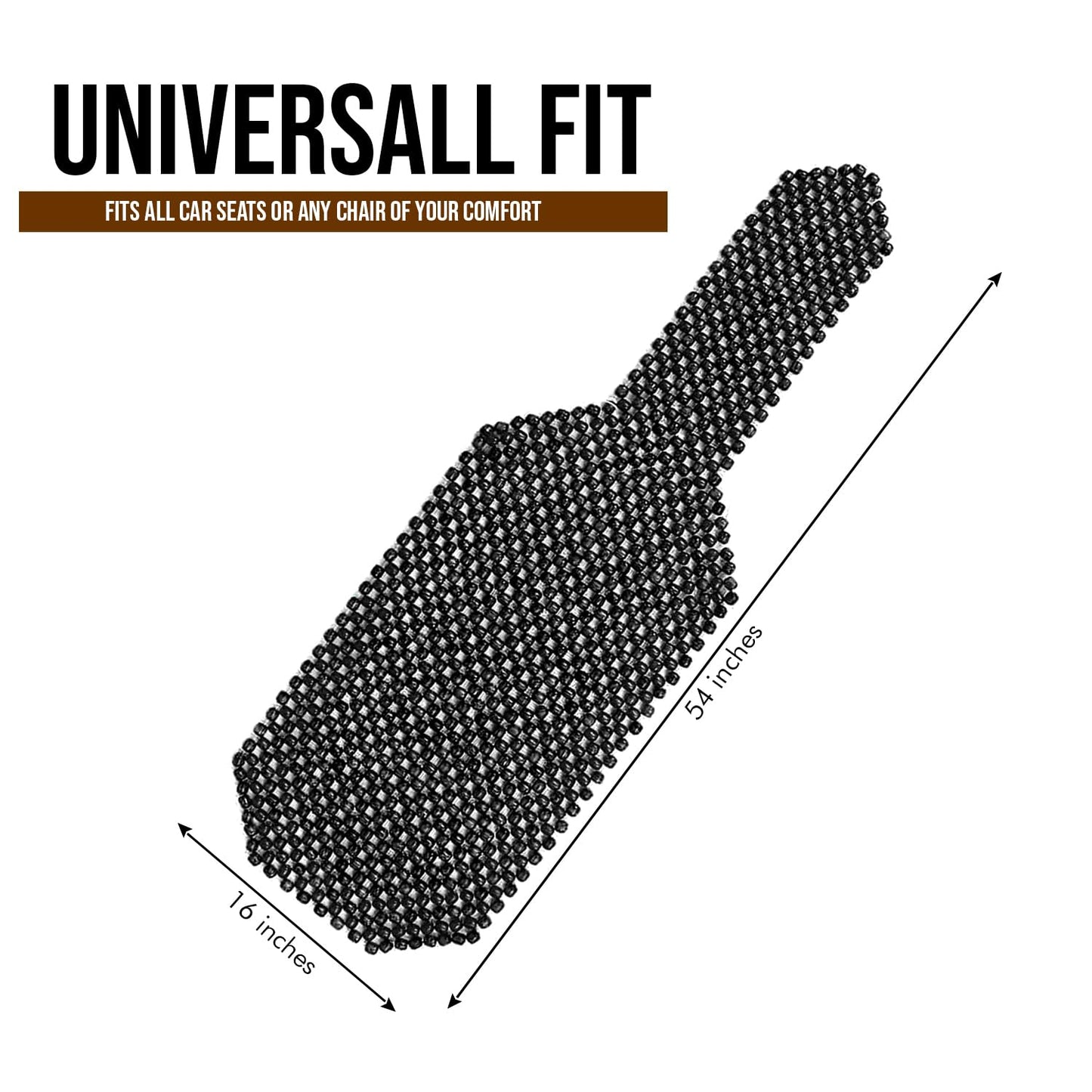 Zone Tech Wood Beaded Seat Cushion - Quality Black Premium Quality Car Massaging Double Strung Wood Beaded Seat Cushion for Stress Free All Day!