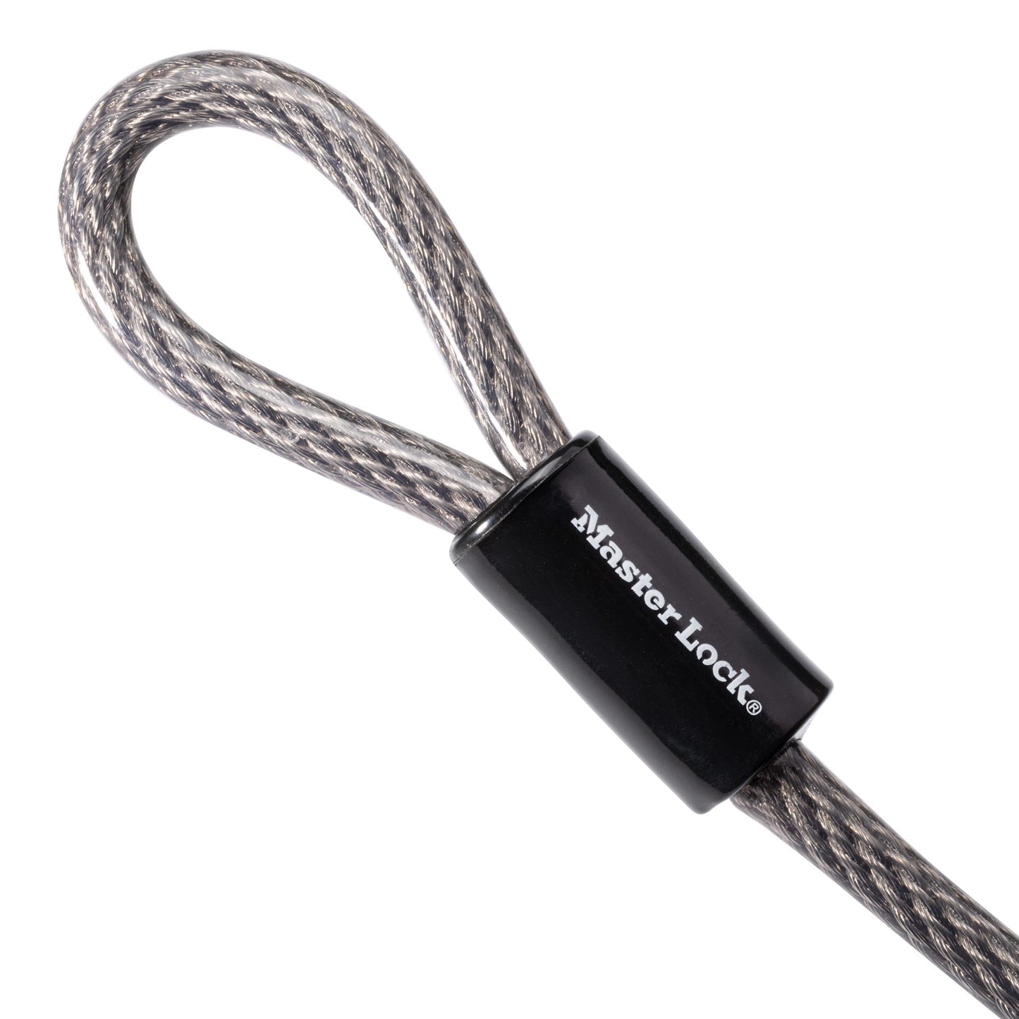 Master Lock Steel Bike Lock Cable, 30 ft. Long x 3/8 in. Diameter Vinyl Coated Cable with Looped Ends, 70DCC,Gray