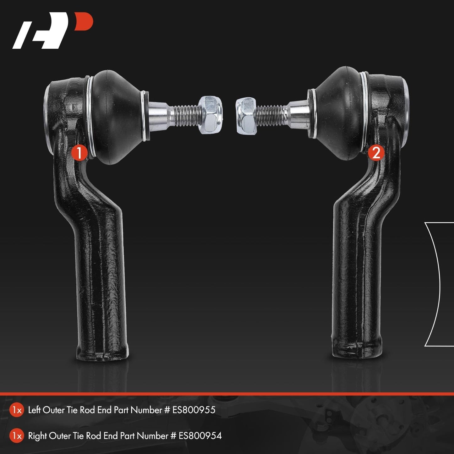 A-Premium 2pcs Front Outer Tie Rod Ends, Compatible with Ford Escape 2013-2019, Focus 2012-2018, Transit Connect 2014-2018, C-Max 2013-2018 & Lincoln MKC 2015-2019