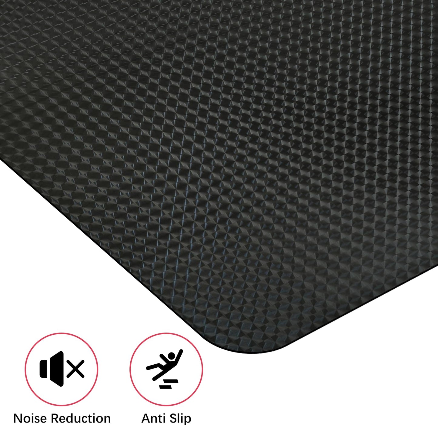 Vicwe Gaming Chair Mat for Hardwood Floor, 63"×51" Large Office Chair Mat, PVC Computer Chair Mat, Easy Glide, Floor Protector for Rolling Chair-Black