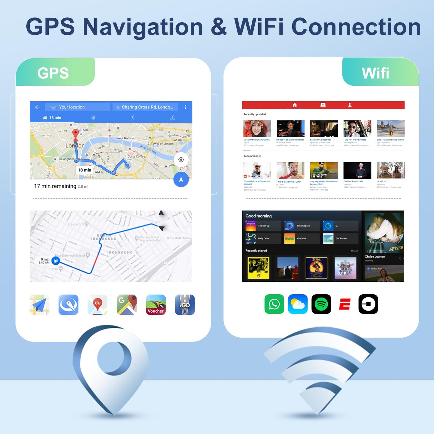 (2+64G)- for Toyota Corolla 2006-2013 Car Radio with Wireless Carplay/Android Auto,Android Car Stereo 9inch Touch Screen GPS Navigation WiFi Bluetooth FM/RDS Mirror Link SWC Backup Camera