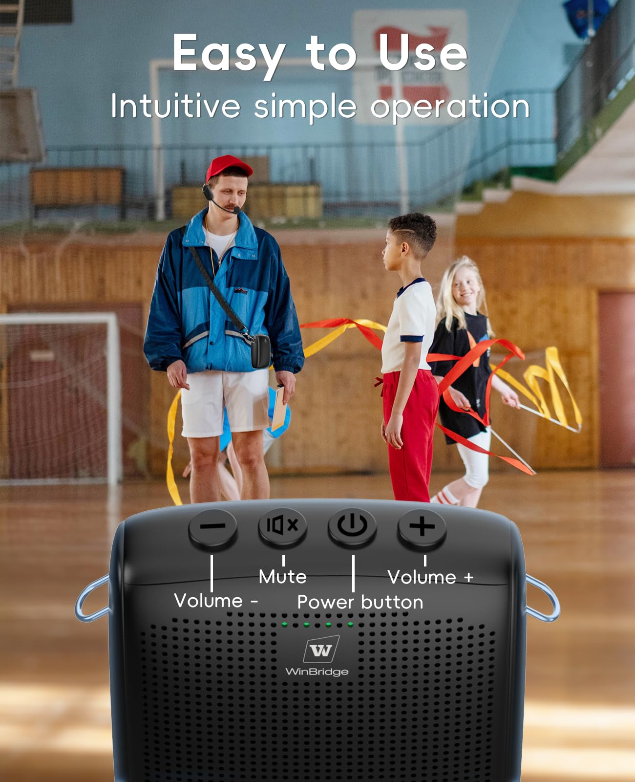Mini Personal Wireless Voice Amplifier with 2 Bluetooth Microphones- 15W Rechargeable Pa Speaker System for Teachers, Coaches & Public Speaking