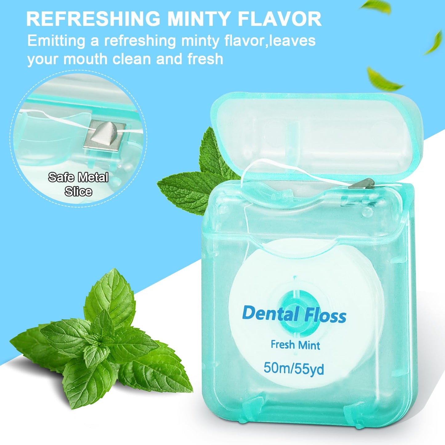 96 Pack Dental Floss Bulk Statin Tape Dental Floss 50m Each Travel Dental Oral Care for Teeth and Gum Protection Fresh Breath (Green)