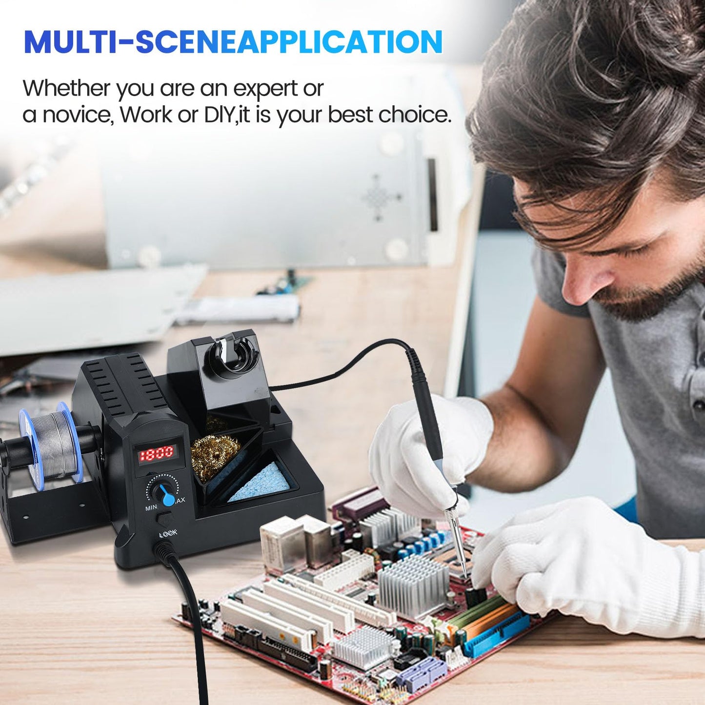 100W Soldering Station Digital Display Soldering Iron Kit 12-in-1 Adjustable Temperature 180°C to 480°C