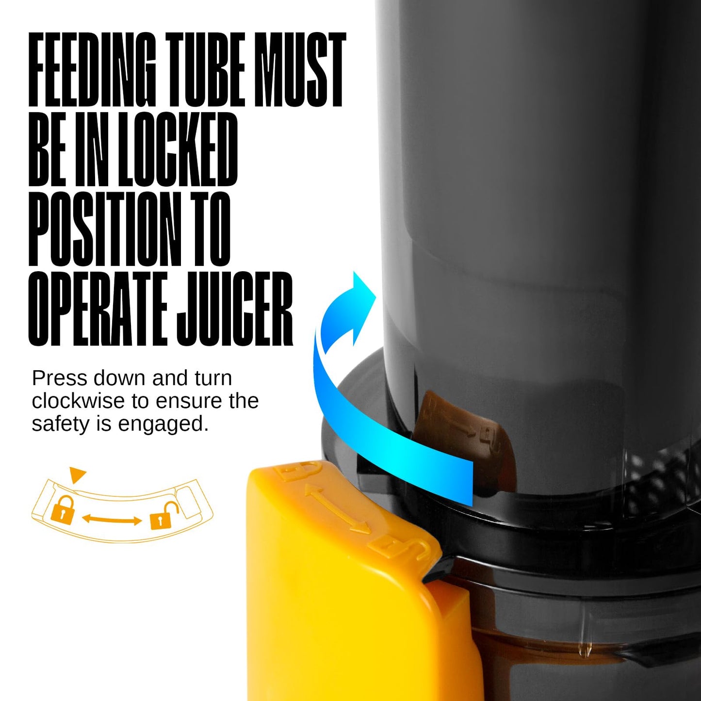 Ventray Ginnie Mini Cold Press Juicer, Small Slow Masticating Juicer for Vegetables and Fruits, High Juice Yield, Easy to Clean, Space-Saving, Fit for Personal/Travel/Picnic/Office - Yellow