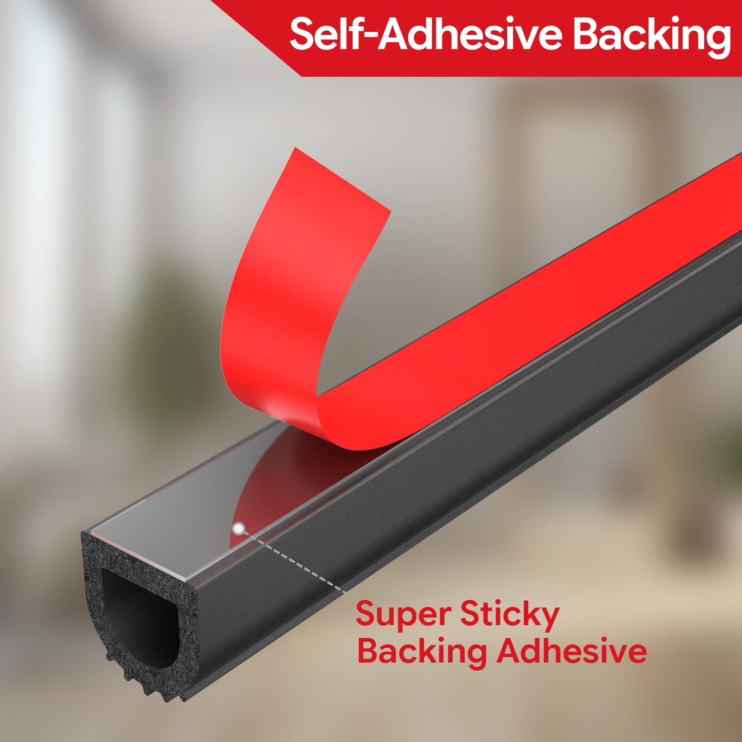 Weather Stripping Door Seal 26 Feet Foam EPDM Rubber Seal Strip Weather Stripping for Window, Door, RV, Boat, Auto, Truck, Marine