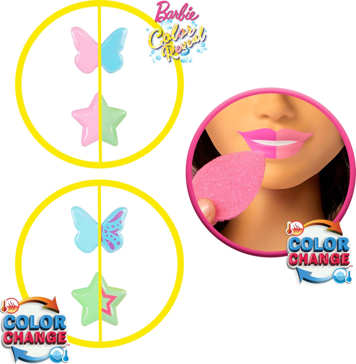 Barbie Doll Styling Head, Dark Brown Hair with 20+ Hair Styling Accessories Including Star & Butterfly Color Change Hair Clips