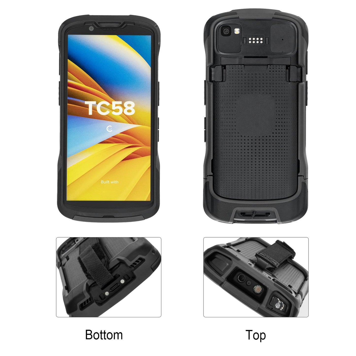CARPSDZY Protective Cover Bumper Case for Zebra Symbol TC53 TC58 Handheld Barcode Scanner Mobile Terminal,Rugged Case Black