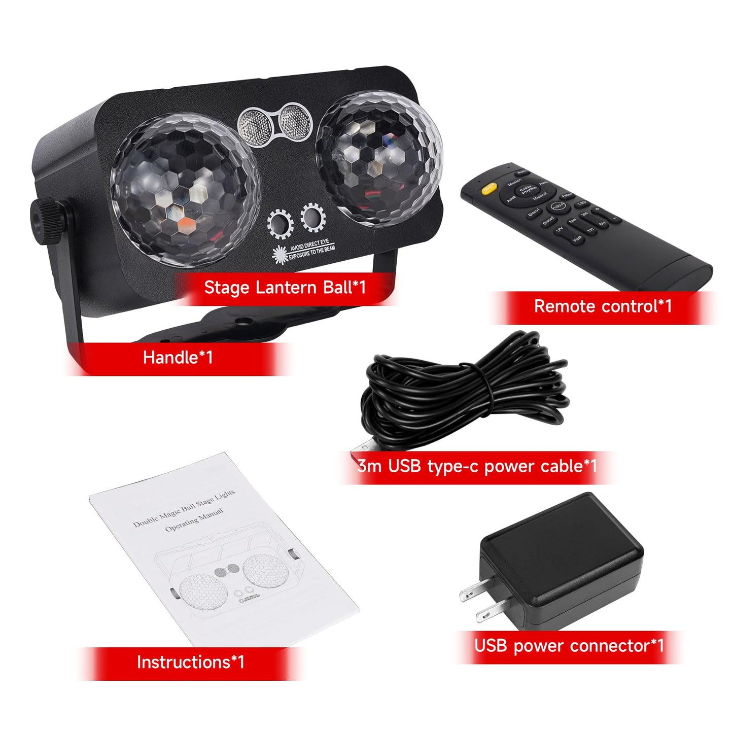 6 in 1 Party Lights Disco Ball Light Dj Disco Lights LED Stage Strobe Lights Projector Sound Activated with Remote for Dance Parties，Parties Club Bar Holiday Christmas Gift Birthday Wedding Karaoke