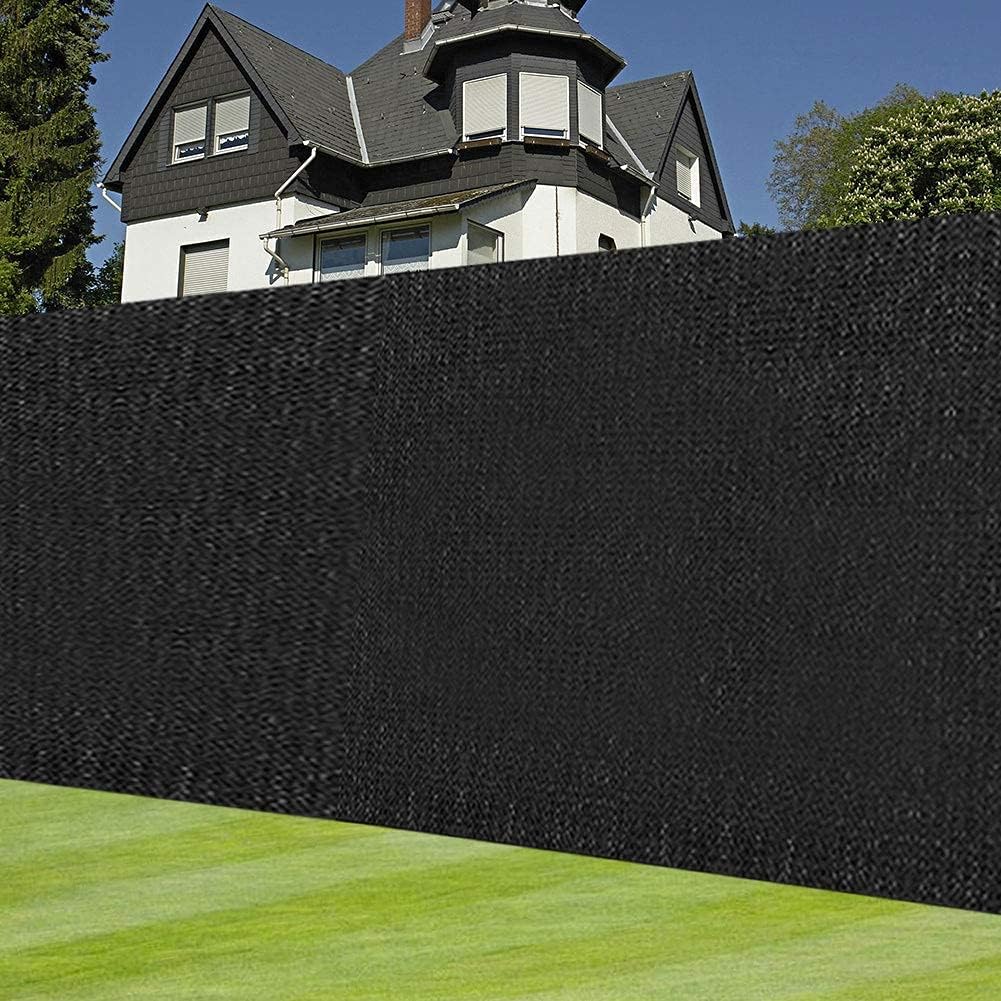 Fence Privacy Screen, 4‘ x 50’ Privacy Fence Screen Cover for Construction Site, UV Protection 90% Blockage Heavy Duty Fence Covering Shade Net for Patio Pool Garden Outdoor Privacy Fence Black