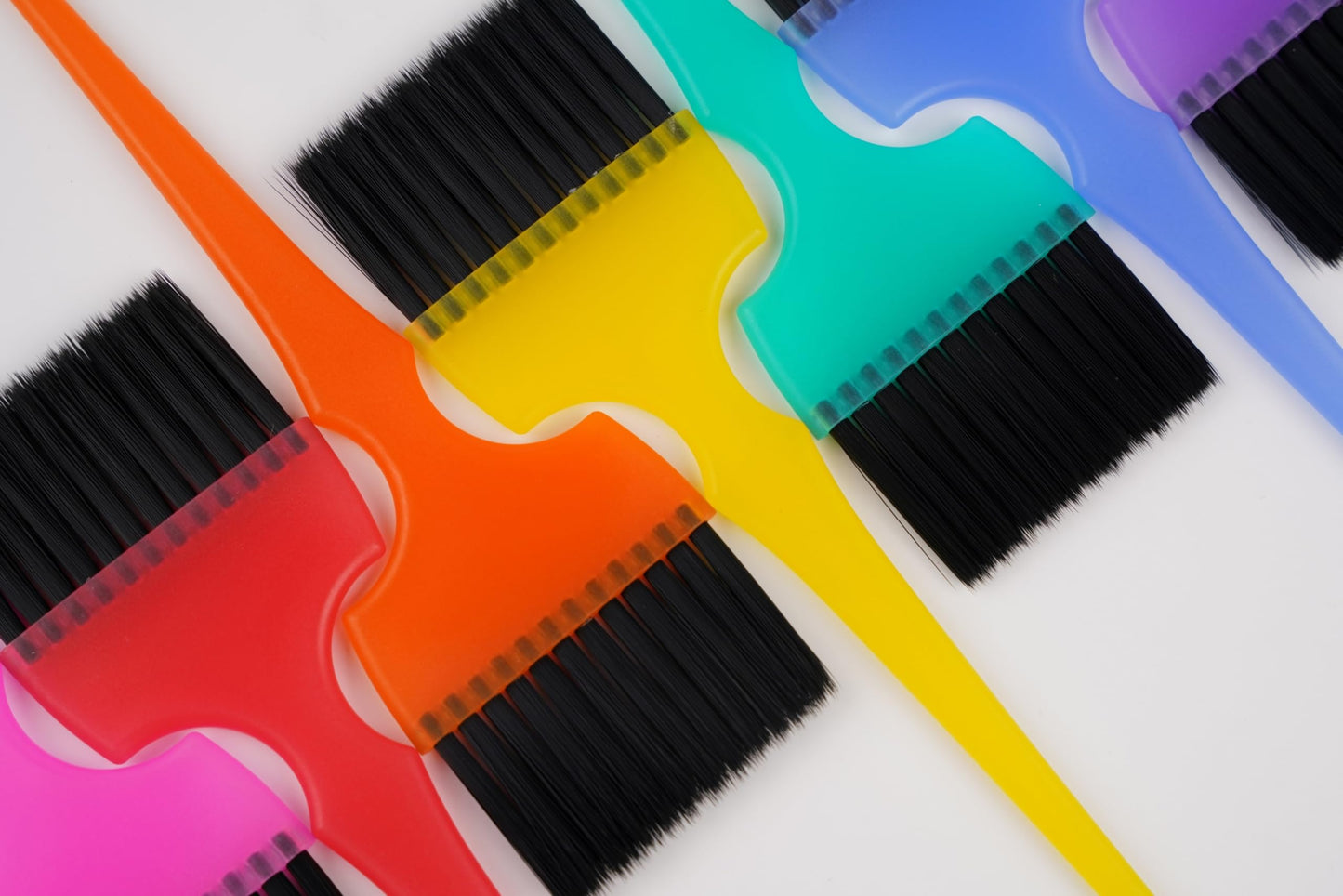 Professional Salon Hair Dye & Coloring Brush and Tint Bowl Set, 7 Rainbow Application Brushes and Mixing Bowls (Pastel Rainbowl)