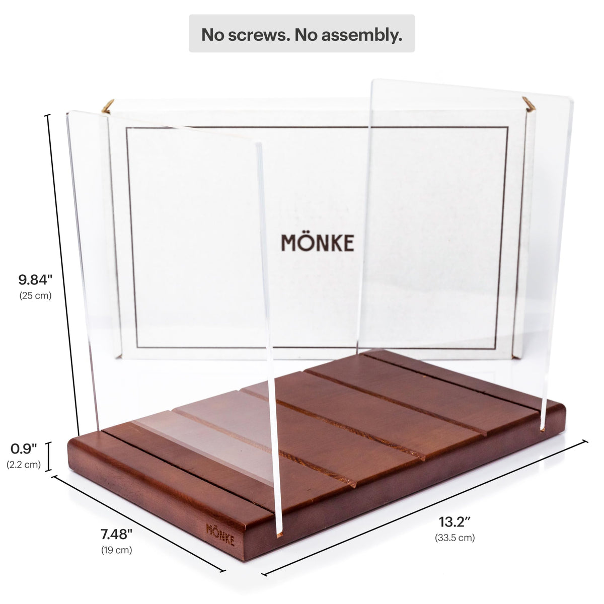 MÖNKE Premium Vinyl Record Storage - a Mid-Century Style Record Holder for Albums, 60-70 LP Capacity - Complements Any Record Player (Brown)
