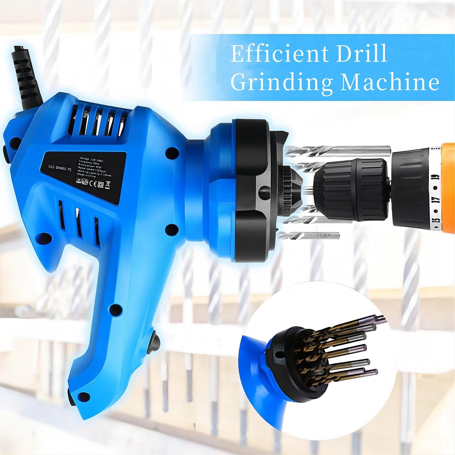Drill Bit Sharpener Household Electric Non Slip Multi Function Drill Grinding Machine for Twist Drill 110 120V