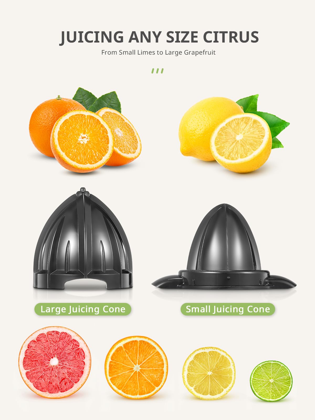 Reemix Electric Citrus Juicer - Orange, Lemon, Grapefruit Juicer with Stainless Steel Body & Transparent Juice Collector, Easy to Use for Fresh Squeezed Juice at Home