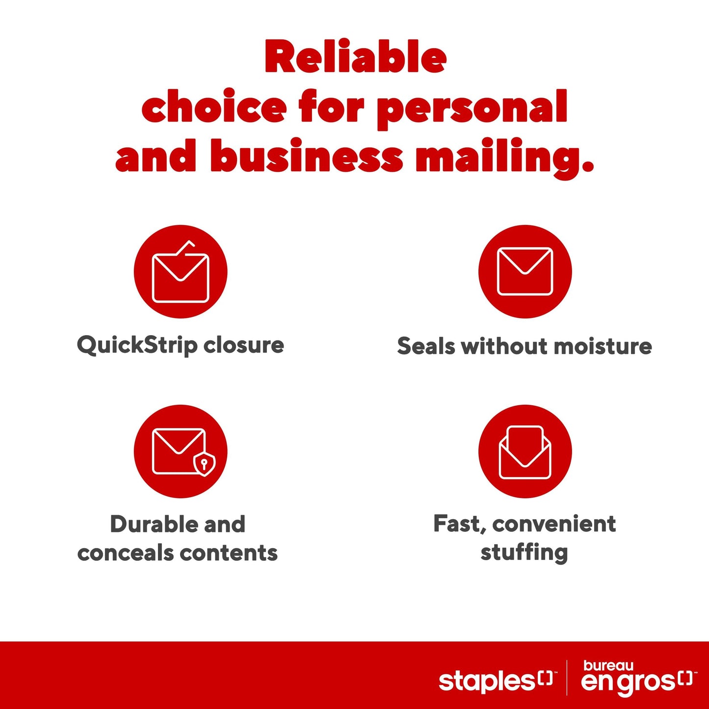 Staples Kraft Catalogue Envelopes with QuickStrip Closure - 9" x 12" - Brown - 100 Pack