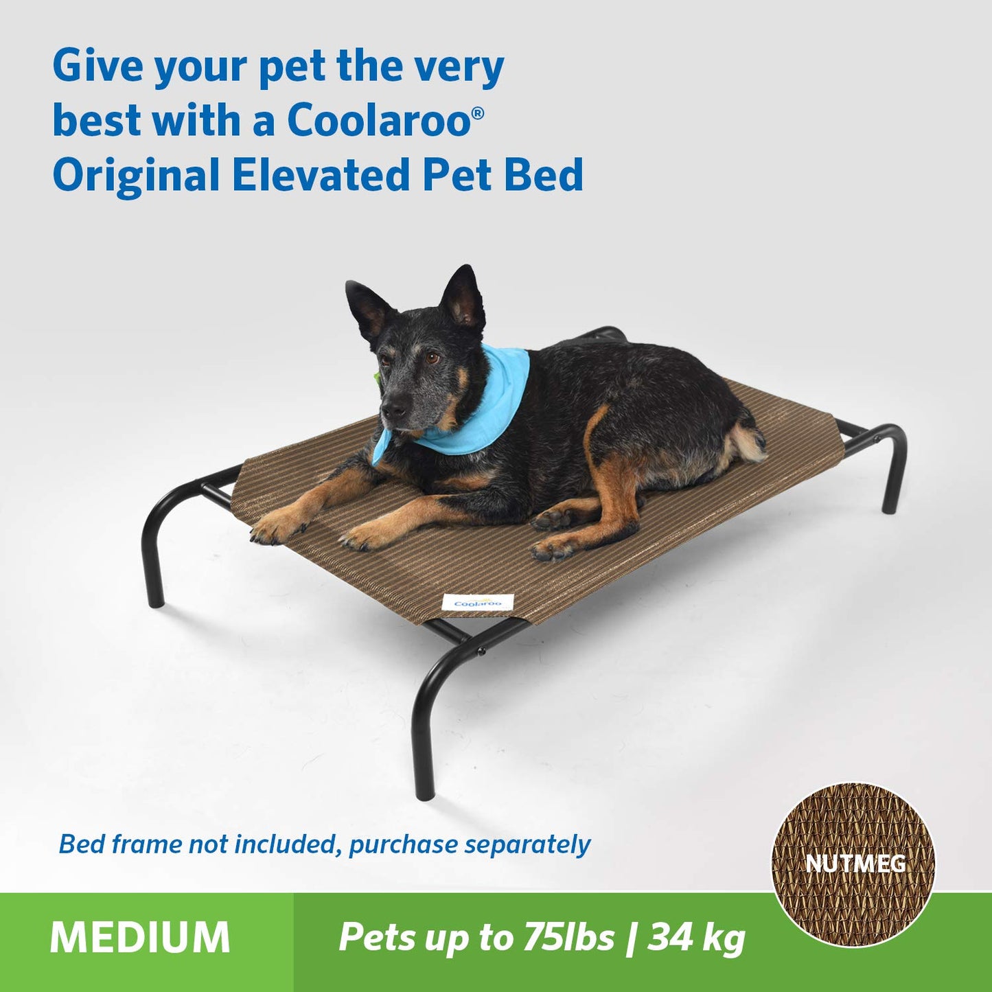 Coolaroo Elevated Pet Bed Replacement Cover Medium Nutmeg