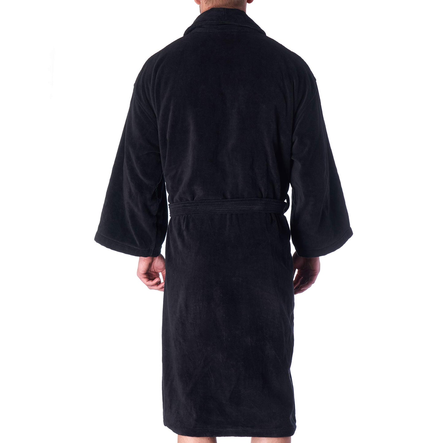 Alpine Swiss Pure Cotton Mens Terry Cloth Bathrobe Super Absorbent Spa Robe BLK XLXXL