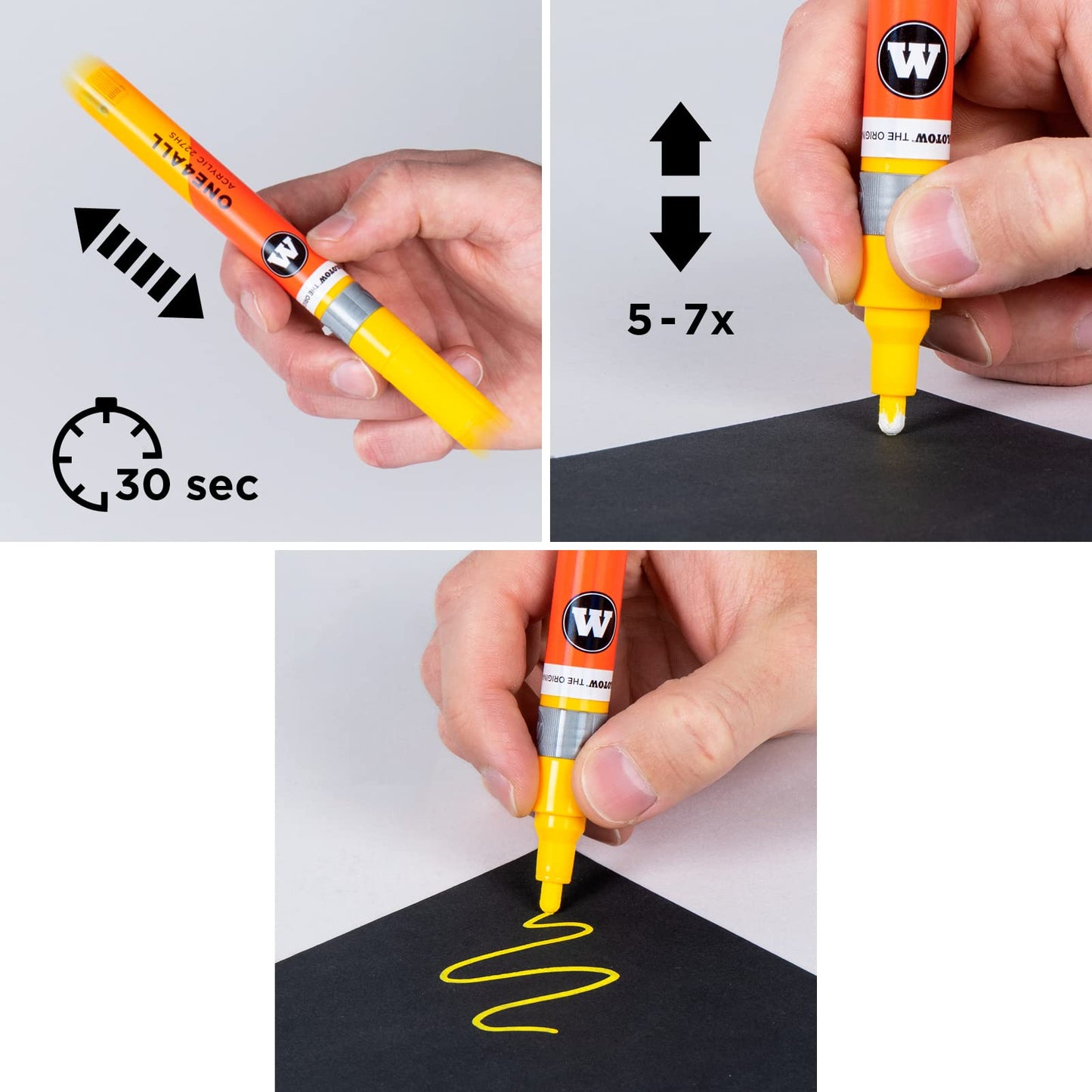 Molotow One4All 127HS Acryl Marker Basic-Set 1 (2,0 mm Strichstärke, hochdeckend und permanent, UV-beständig, für fast alle Untergründe) 10 Stück sortiert