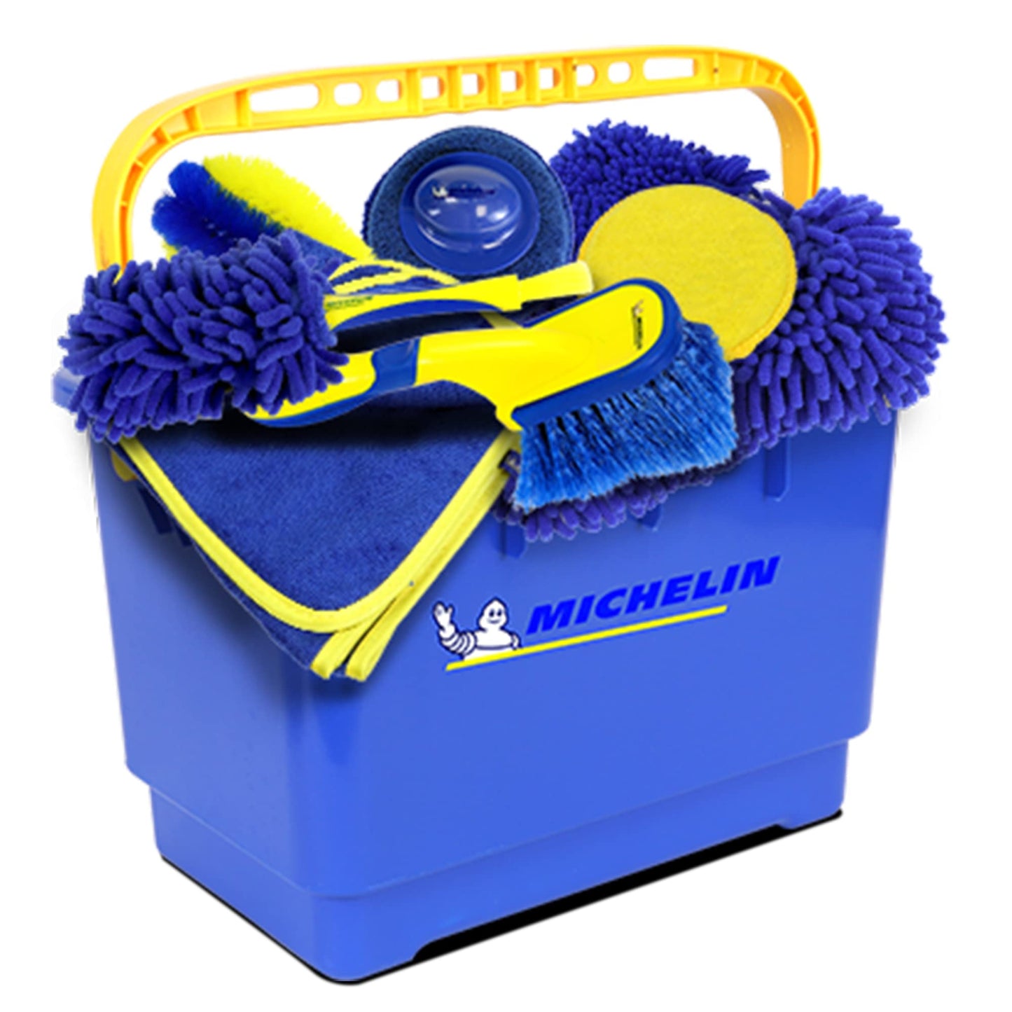 Koolatron Michelin Ultimate 11-Piece Car Wash Kit, 4.5 Gallon Bucket, Wheel Brushes, Microfibre Duster and Detailing Brush and Scrub Sponge, Applicator Pad Kit, Drying Towel, for Car, SUV, Truck