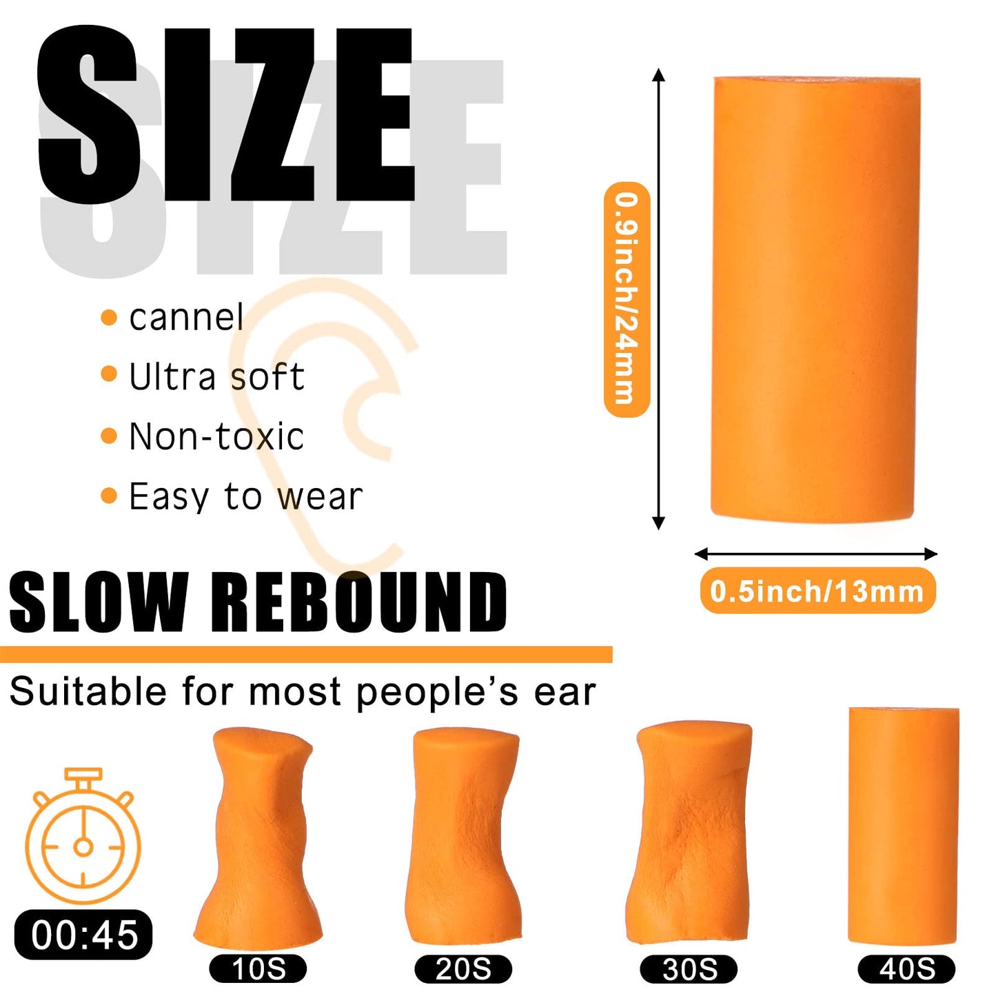 800 Pair Foam Ear Plugs Bulk for Sleeping Noise Cancelling 32db Disposable Comfortable Soft Ear Plugs Hearing Protection Quiet Sleep for Sleeping Snoring Shooting Music Concert