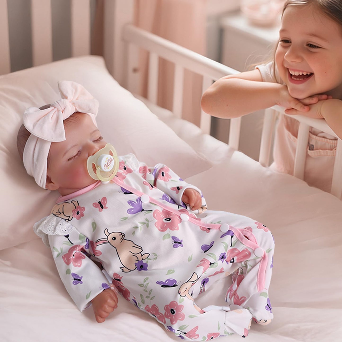 BABESIDE Lifelike Reborn Baby Dolls Girl - 20 Inch Realistic Newborn Baby Dolls with Poseable Body, Real Life Baby Dolls with Accessories for 3+ Year Old Girls Gifts, Pretend Play, Collection