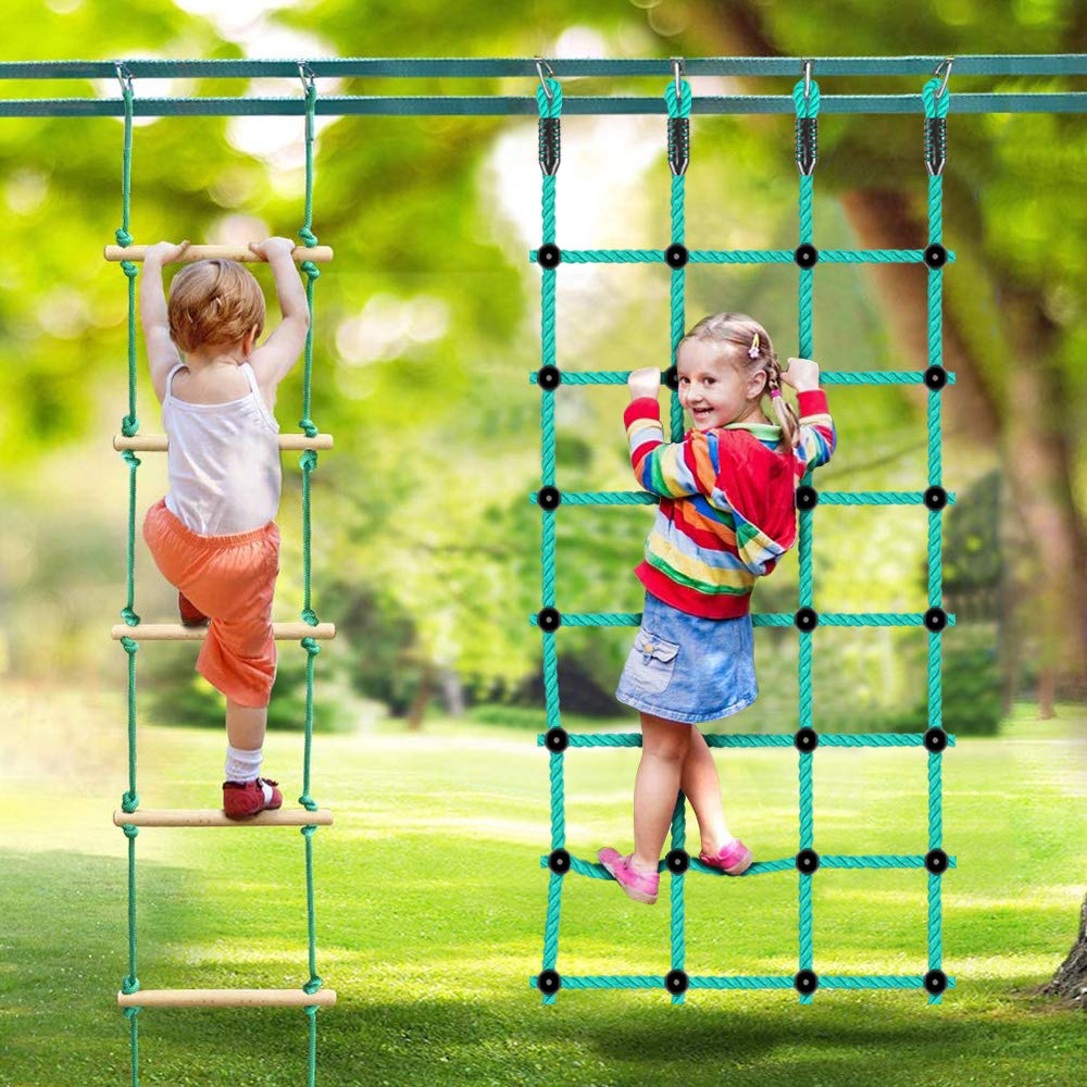 BeneLabel Climbing Cargo Net, Indoor/Outdoor Military Webbing Net, 100% Nylon Rope Ladder, Corrosion Resistant, 75cm x 195cm