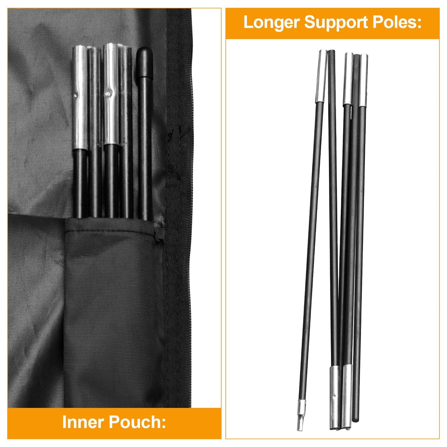 Kipiea Patio Umbrella Cover for 9'-13' Cantilever Umbrella, Upgraded 500D Heavy Duty Outdoor Umbrella Covers with Support Pole and Zipper