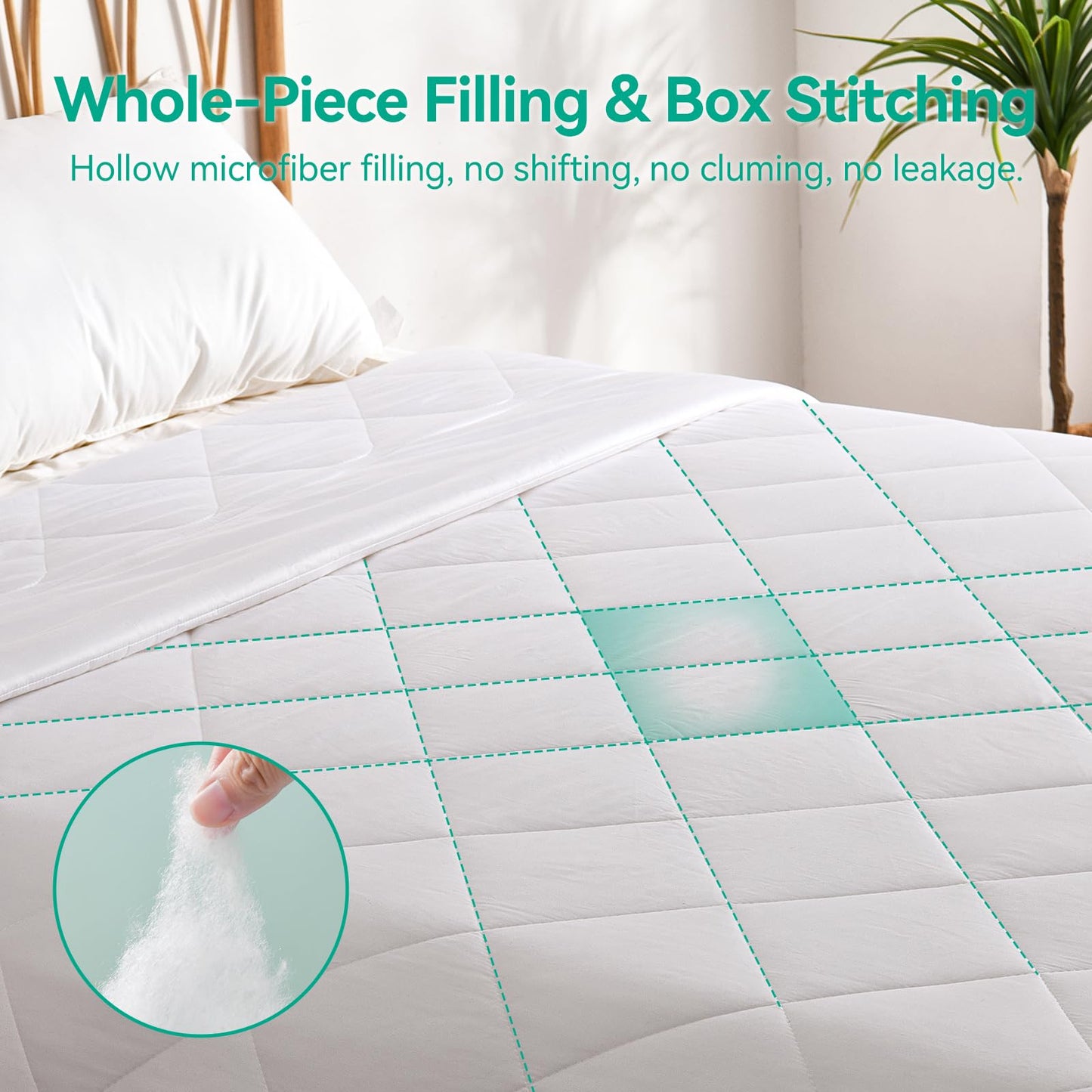 LAVANCE 100% Viscose Made from Bamboo Comforter King Size Lightweight Silky Down Alternative Duvet Insert Soft All Season Comforter - White, 90x106 Inches