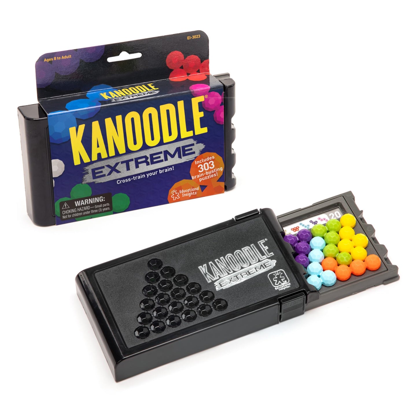 Educational Insights Kanoodle Extreme - 3D Brain Teaser Puzzles, Single Player Brain Game, Handheld Travel Games for Kids, Challenging Logic Puzzle Games and Gifts for Kids, Teens & Adults Ages 8+
