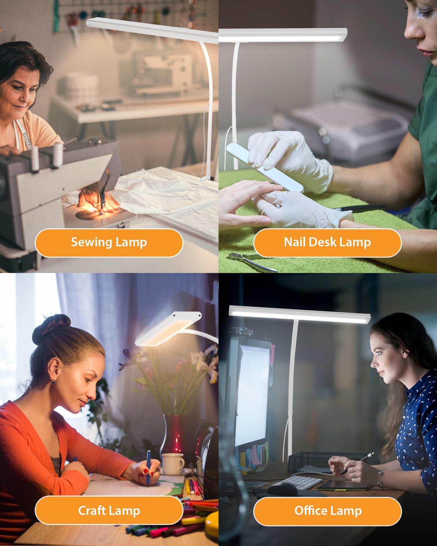 Desk Lamp, iFalarila Dimmable 160 LED Desk Light with I-Clamp [3 Color Mode & 10 Brightness Setting] Book Light Clip on Table for Home Office, Reading, Workbench, Drafting, Sewing, Puzzle