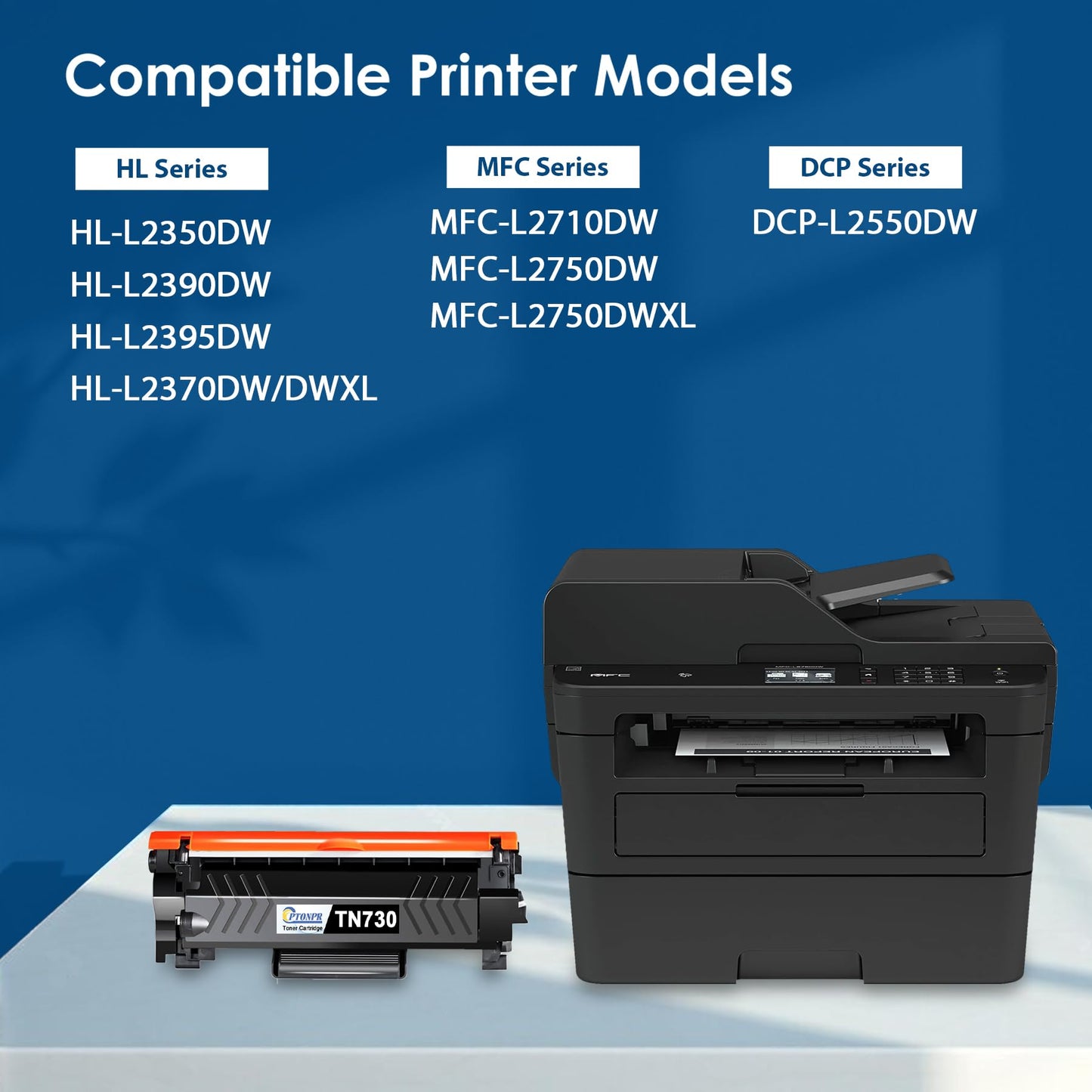 TN-730 TN730 Toner Cartridge Black High Yield Replacement for Brother TN 730 DCP-L2550DW MFC-L2710DW L2750DW L2750DWXL HL-L2390DW L2370DW/DWXL L2350DW L2395DW Printer TN 730 Toner