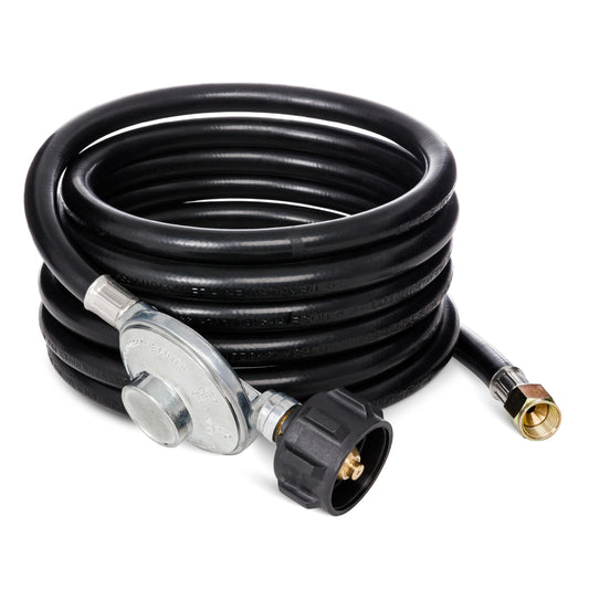 12 Feet Universal QCC1 Low Pressure Propane Regulator Grill Replacement by Canamax, 12 FT Hose Weber Charbroil Nexgrill LP Gas Grill Heater and Fire Pit Table, 3/8" Female Flare Nut [CSA Certified]