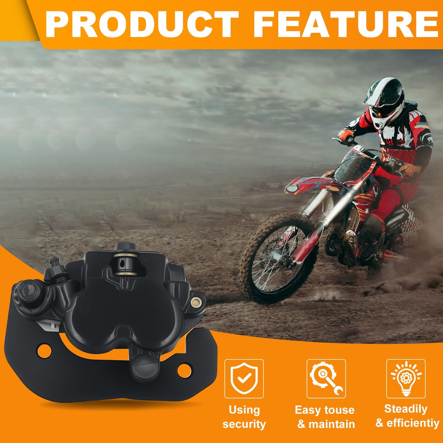 Triumilynn Rear Right Brake Caliper for Can-Am Outlander 450 500 570 650 800 850 1000, Renegade 500 570 650 800 850 1000# 705600859 with Pads