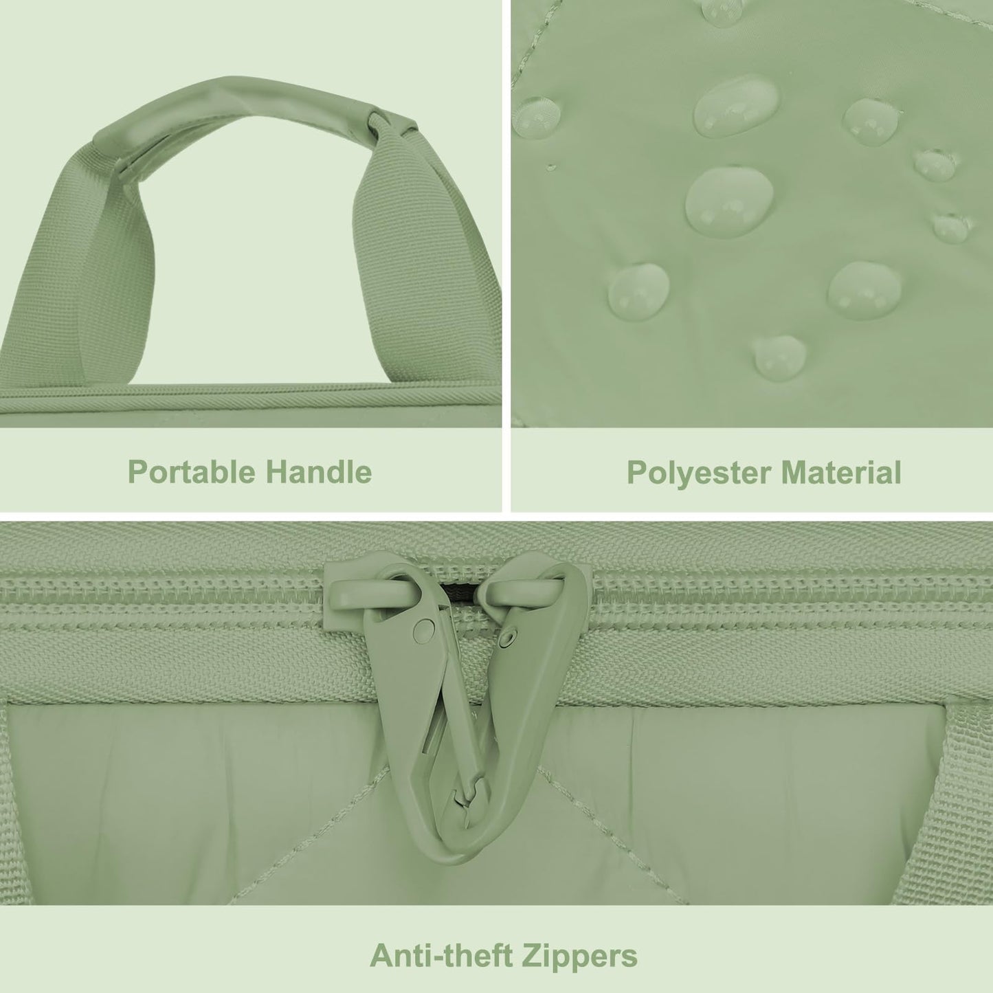 MOSISO 360 Protective Laptop Shoulder Bag, 15-15.6 inch Double Layer Fluffy Padded Laptop Bag with Anti-theft Zipper Compatible with MacBook Pro 16/Air 15, HP Dell Lenovo Asus Notebook, Antique Green