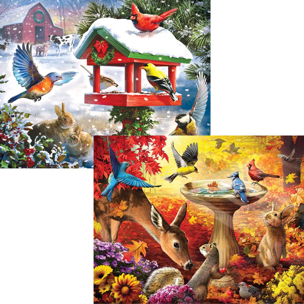 Bits and Pieces – 4-in-1 Multi-Pack - 300 Piece Jigsaw Puzzles for Adults – 300 pc Puzzle Set Bundle by Artist Larry Jones - 16" x 20" (41 cm x 51 cm)