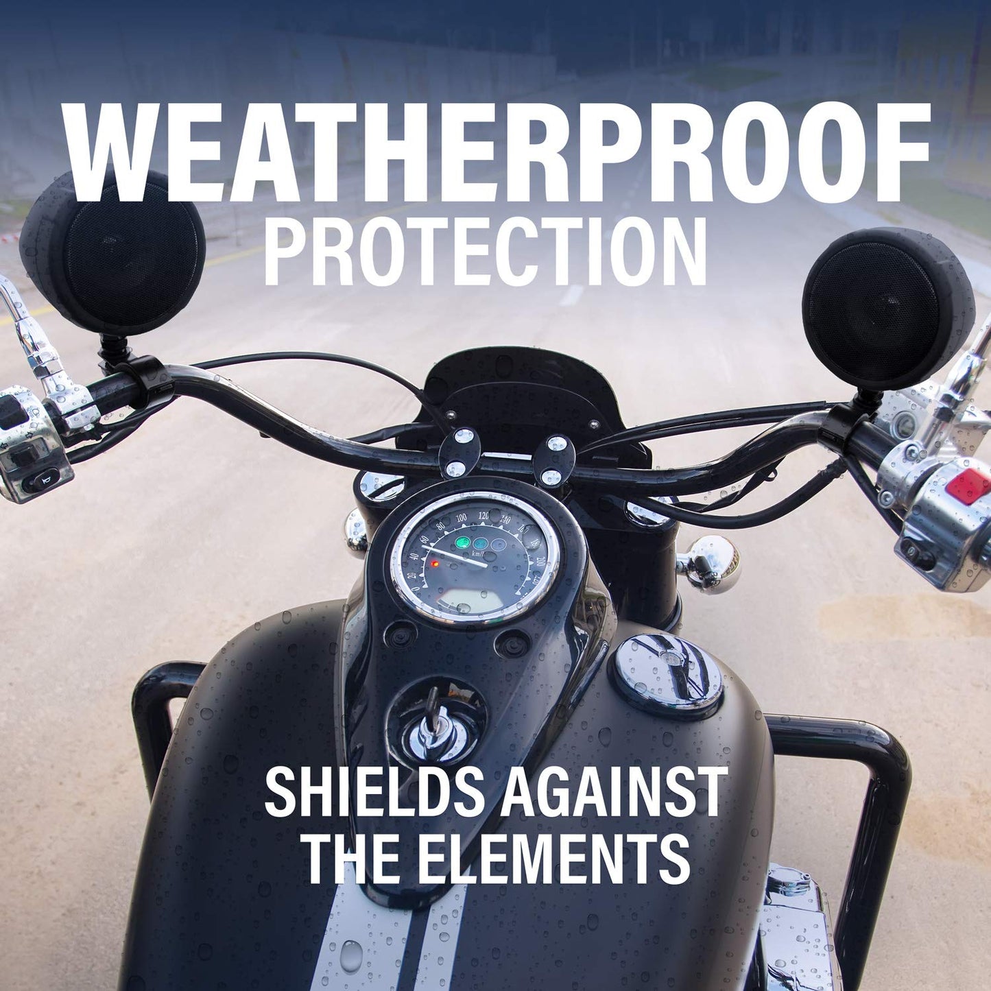 BOSS Audio Systems MCBK420B Motorcycle Bluetooth Speaker System - Class D Compact Amplifier, 3 Inch Weatherproof Speakers, Volume Control, Great for Use with ATVs/Motorcycles, 12 Volt Vehicles