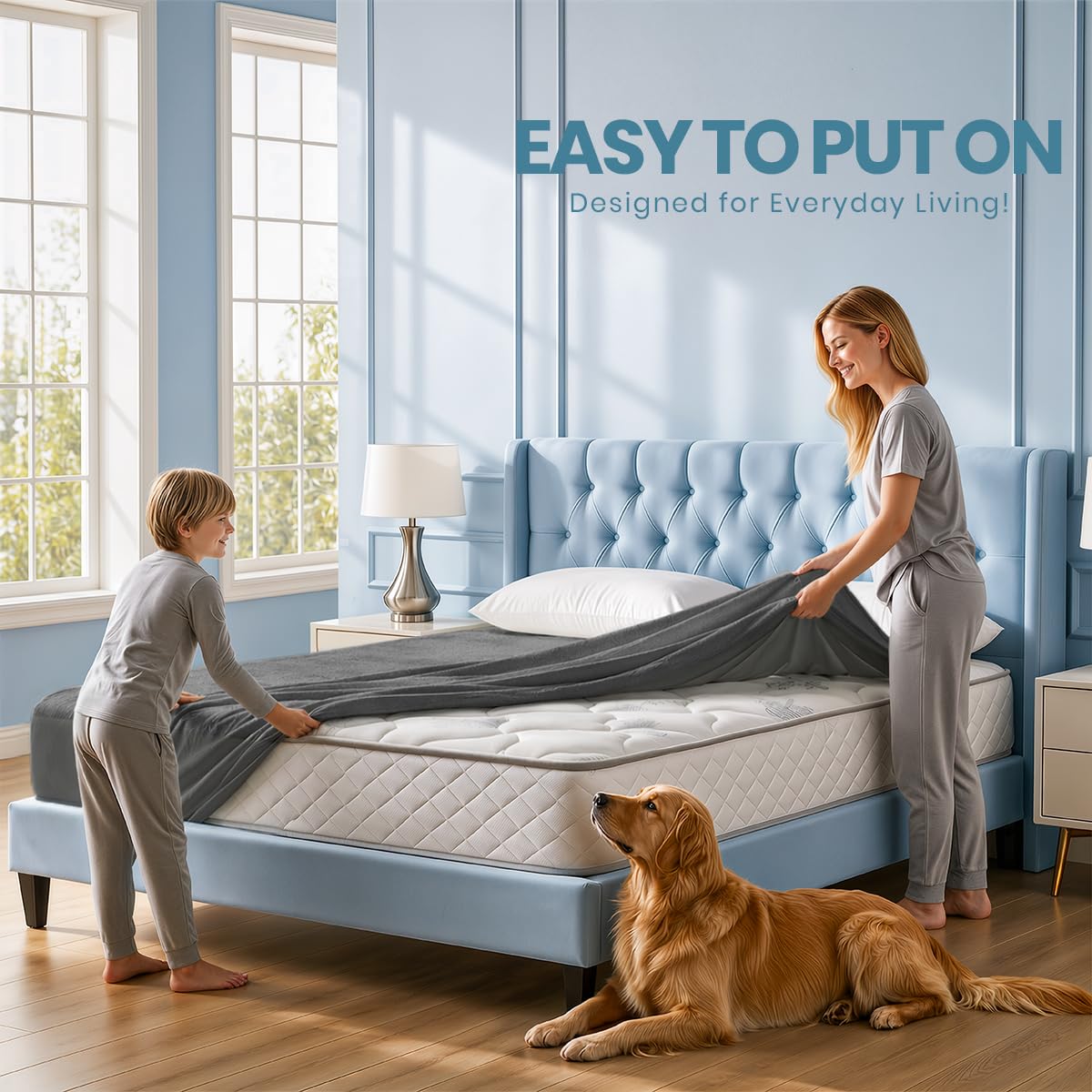 Utopia Bedding Waterproof Mattress Protector King Size, Premium Terry Mattress Cover 200 GSM, Breathable, Fitted Style with Stretchable Pockets (Grey)