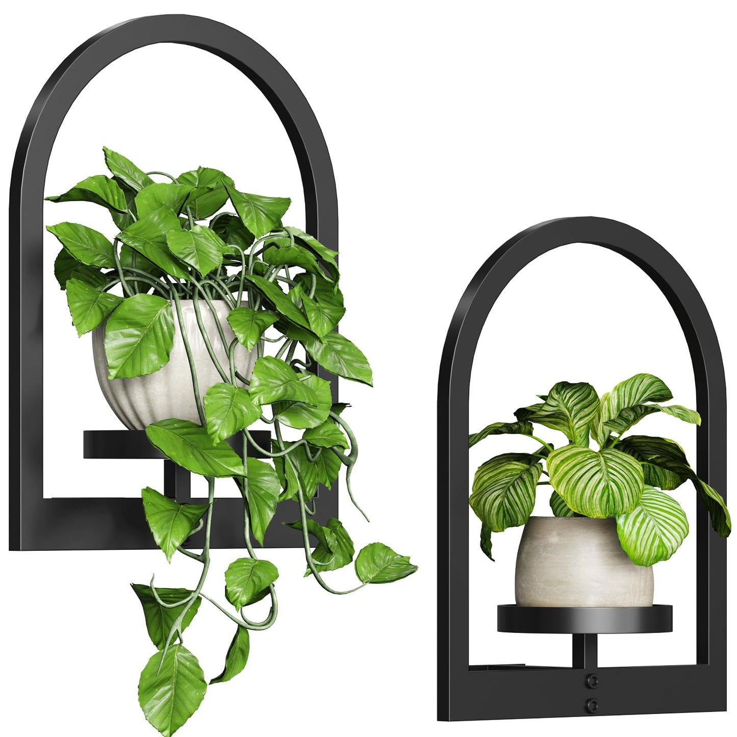 Wall Planters for Indoor Plants, 3D Floating Wall Planter for Home Decor, Picture Frame Plant Holder, Plant Shelves 2 Pack for Living Room Home Office
