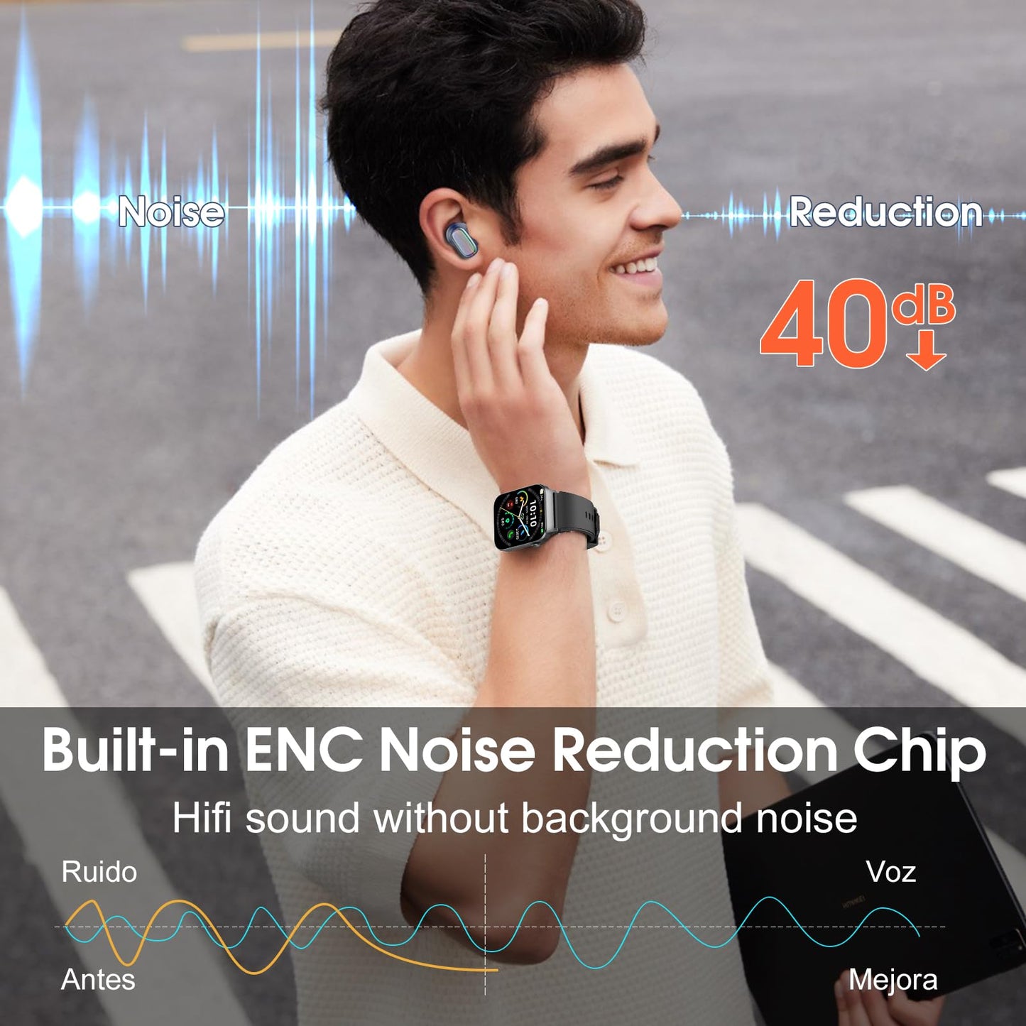 164 Language/6 Translation Modes Translator Earbuds, Bluetooth 5.4 Translation Device for Travel Business Learning, Blue