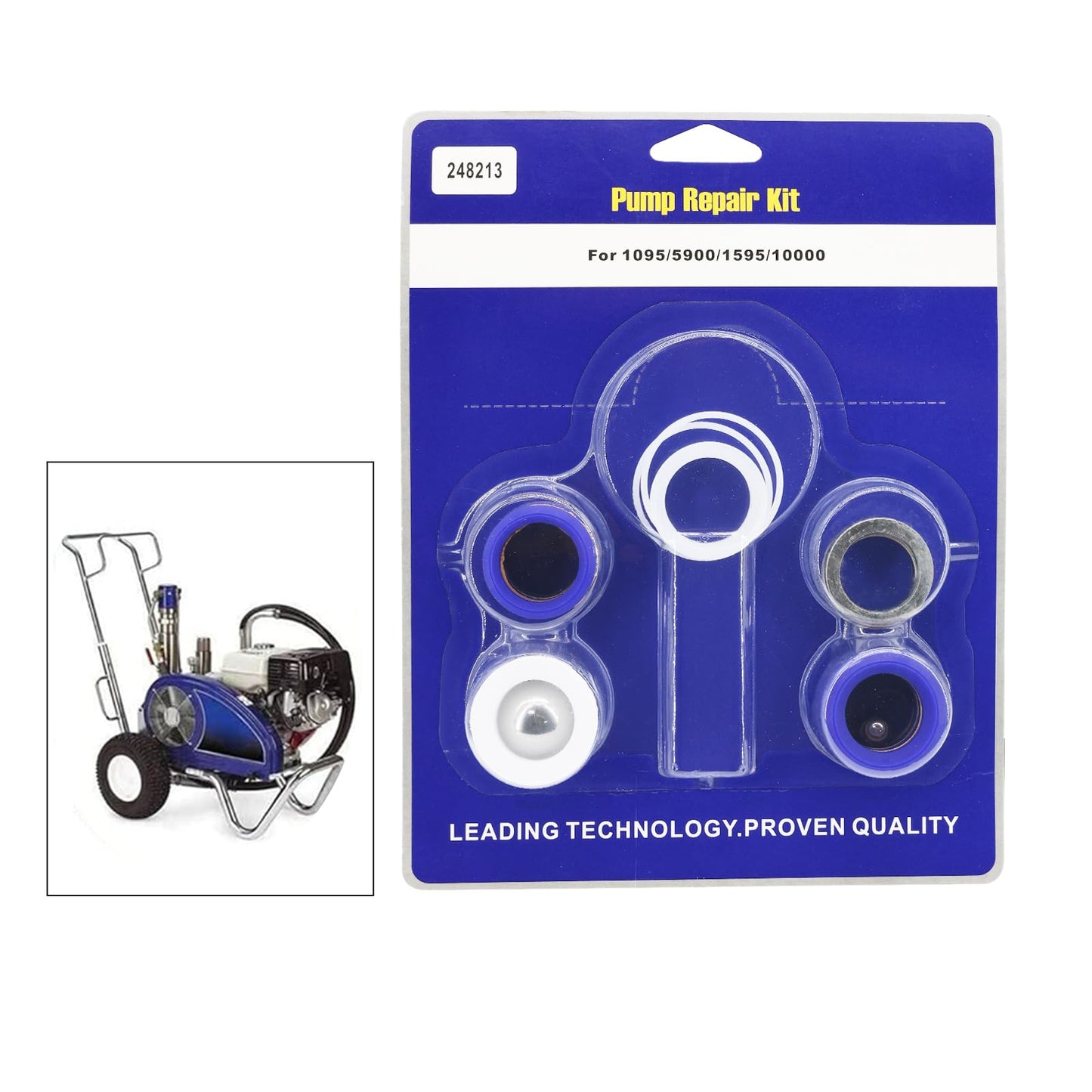 for 1095 1595 5900 Airless Paint Sprayers Pump Repair Packing Kit，248213 Compatible with Graco 1095 1595 5900 airless sprayers