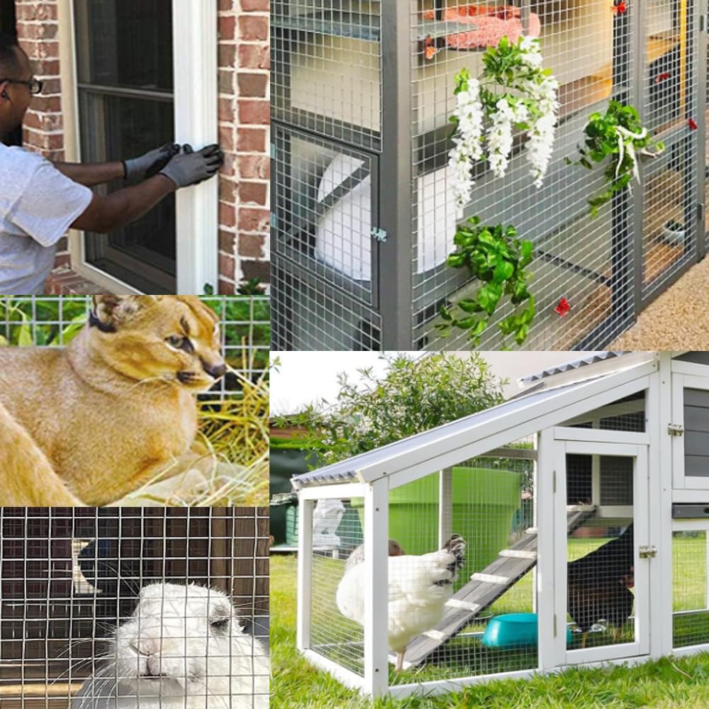 15.7in x 32.8ft Hardware Cloth Wire Fence Roll, Metal Wire Mesh Roll Galvanized Chicken Coop Welded Mesh Fence for Poultry Netting Cage Garden Protection Plants Supports Tree Guards